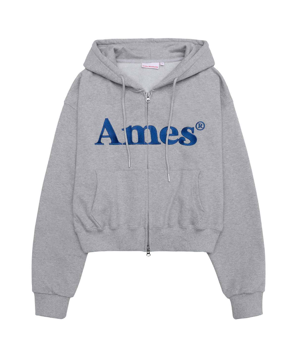 아메스 월드와이드(AMES-WORLDWIDE) BASIC LOGO HOODIE ZIP UP GREY