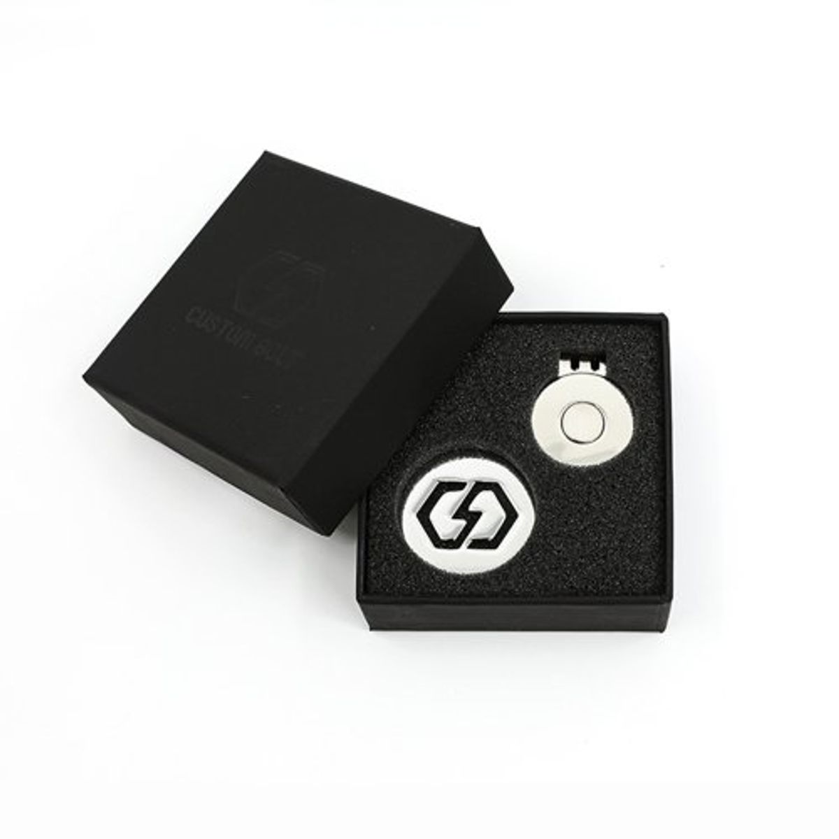 커스텀볼트(CUSTOMBOLT) 로고 마그네틱 볼마커 모자클립 실버