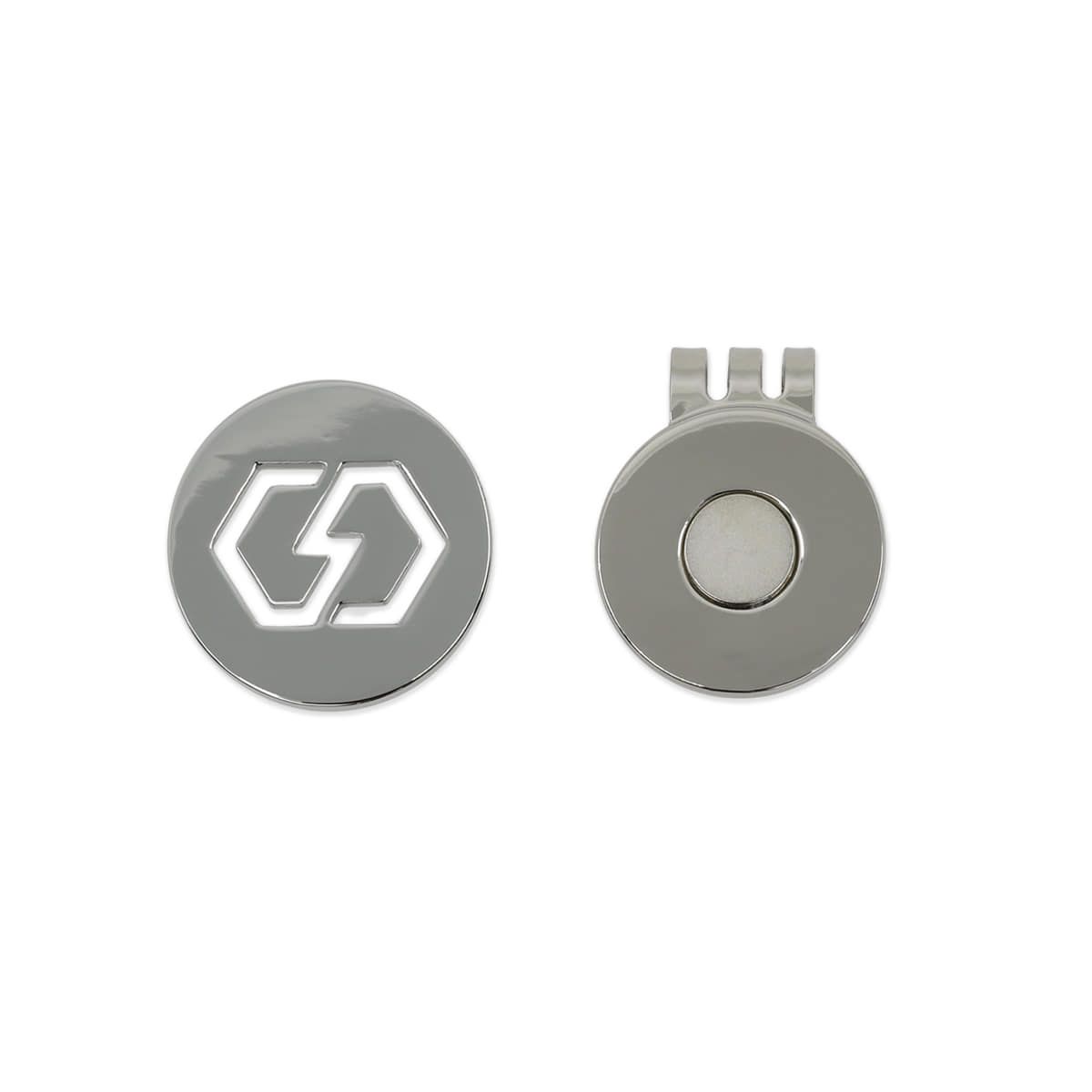 커스텀볼트(CUSTOMBOLT) 로고 마그네틱 볼마커 모자클립 실버