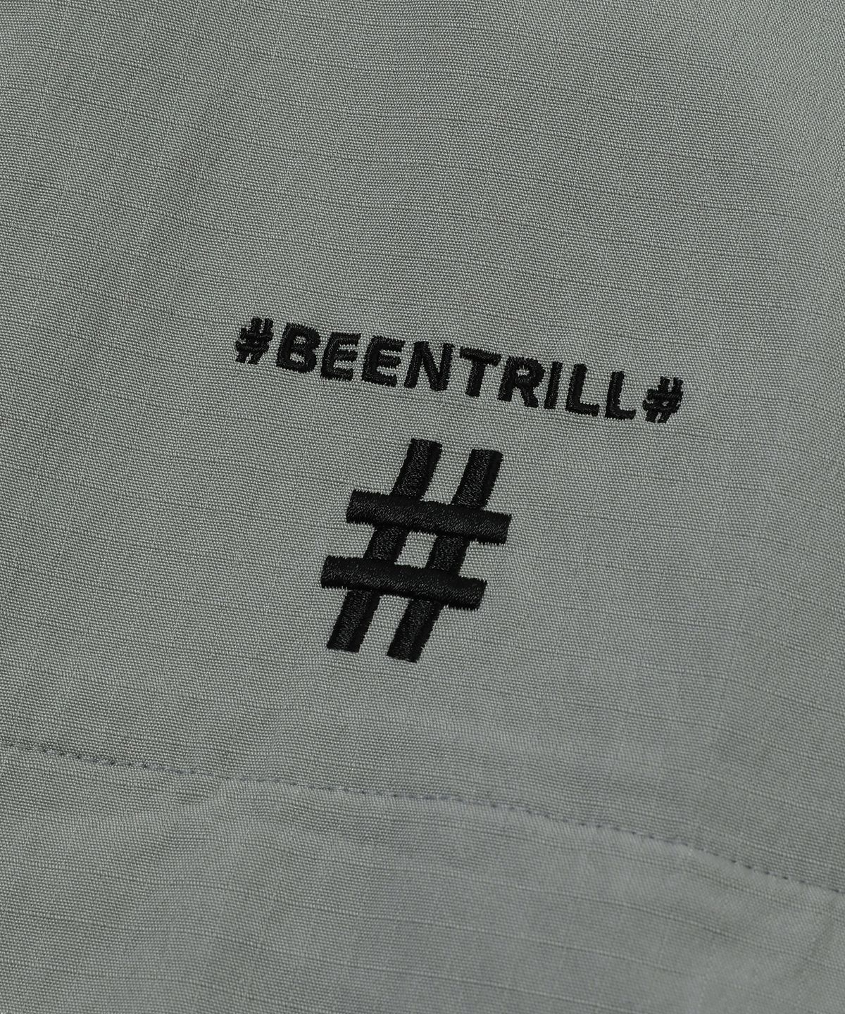 빈트릴 뉴욕(BEENTRILL NEWYORK) 오버핏 립스탑 캠프 셔츠(웜 그레이)
