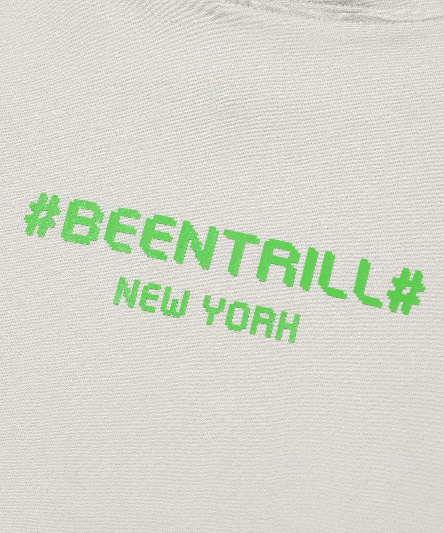 [BEENTRILL]★PAINTING HASHTAG OVERFIT HOODED KNIT MUSINSA | BEENTRILL 8-bit hashtag overfit hoodie (sand)