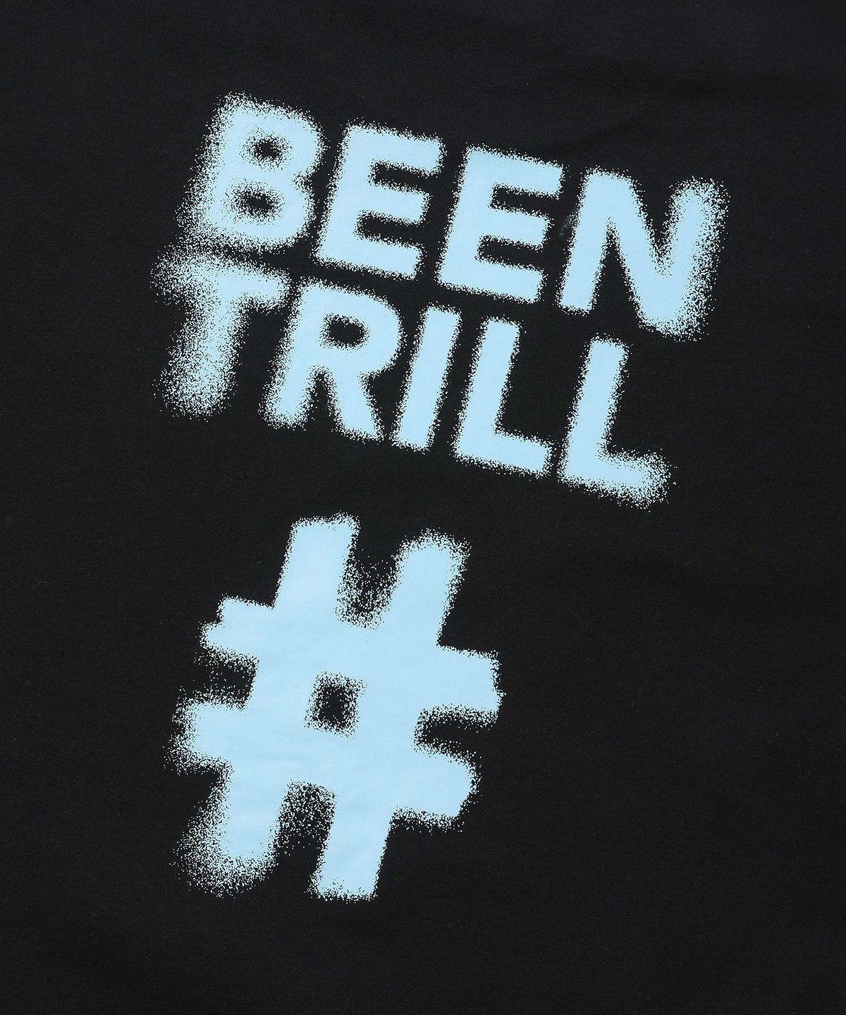 빈트릴(BEENTRILL) 블러 해시태그 오버핏 맨투맨(블랙)