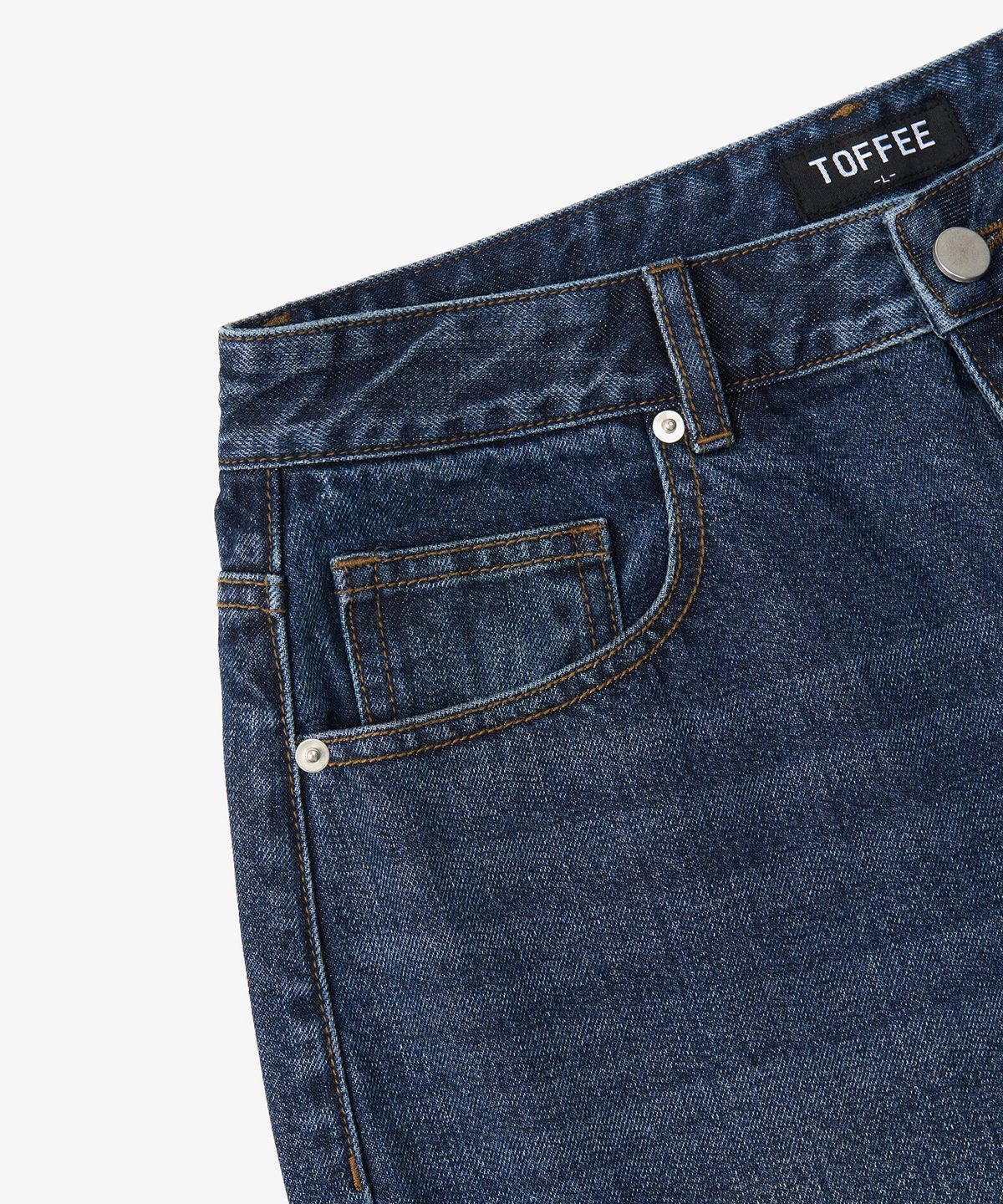토피(TOFFEE) 드롭 스트레이트 와이드 데님 팬츠 (INDIGO)