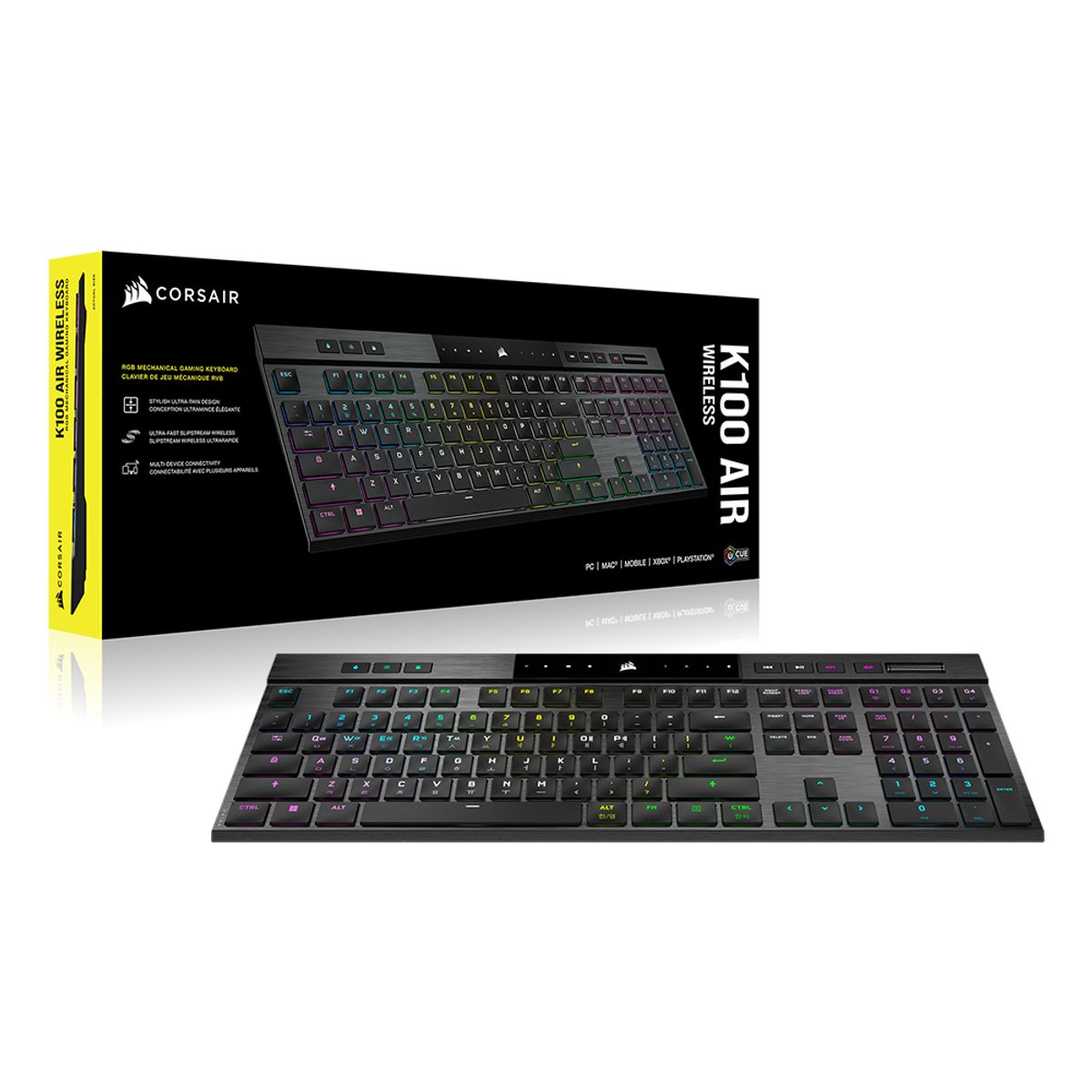 커세어(CORSAIR) K100 AIR WIRELESS RGB Ultra Low Profile 게이밍 기계식 키보드