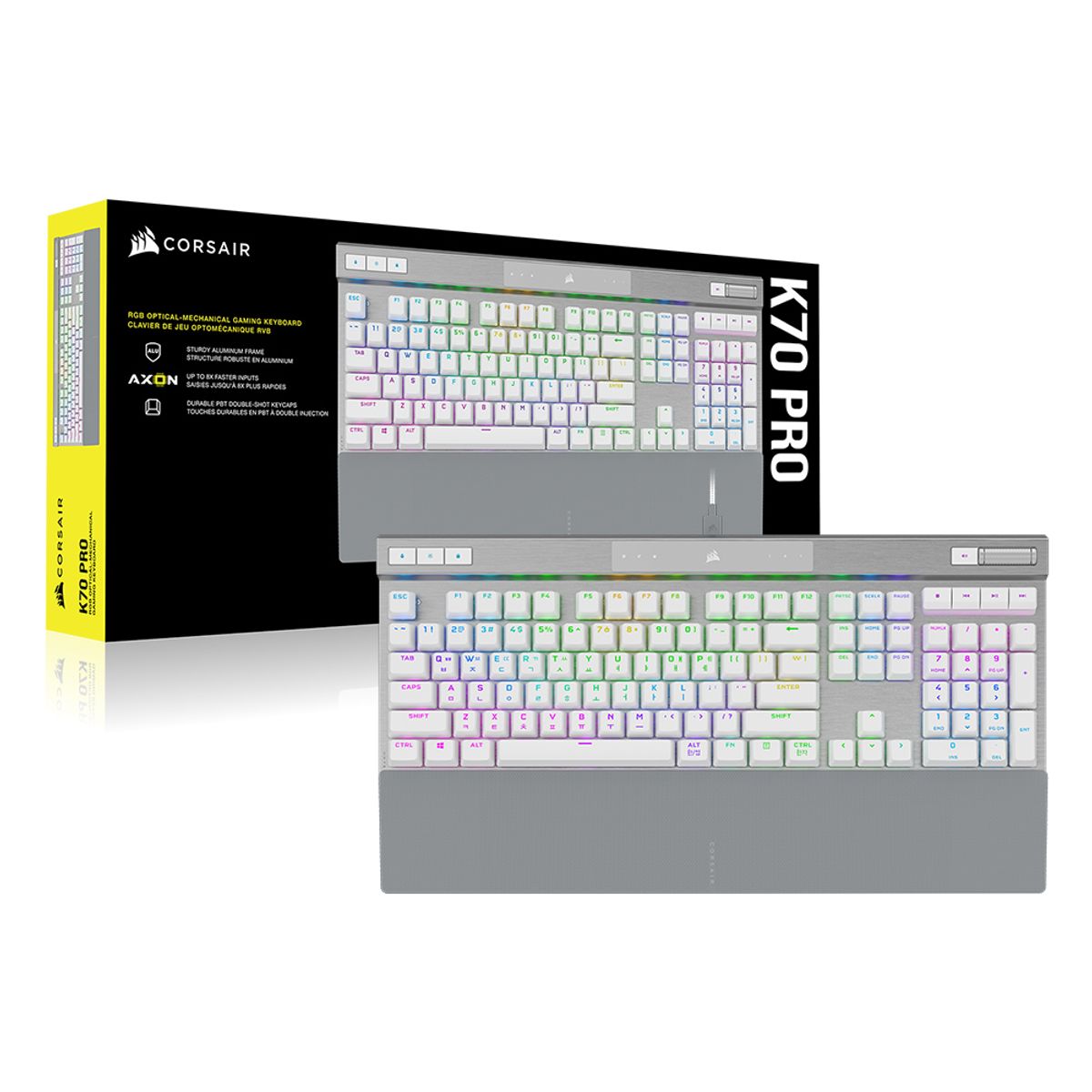 커세어(CORSAIR) K70 RGB PRO OPX 광적축 게이밍 기계식 키보드 화이트