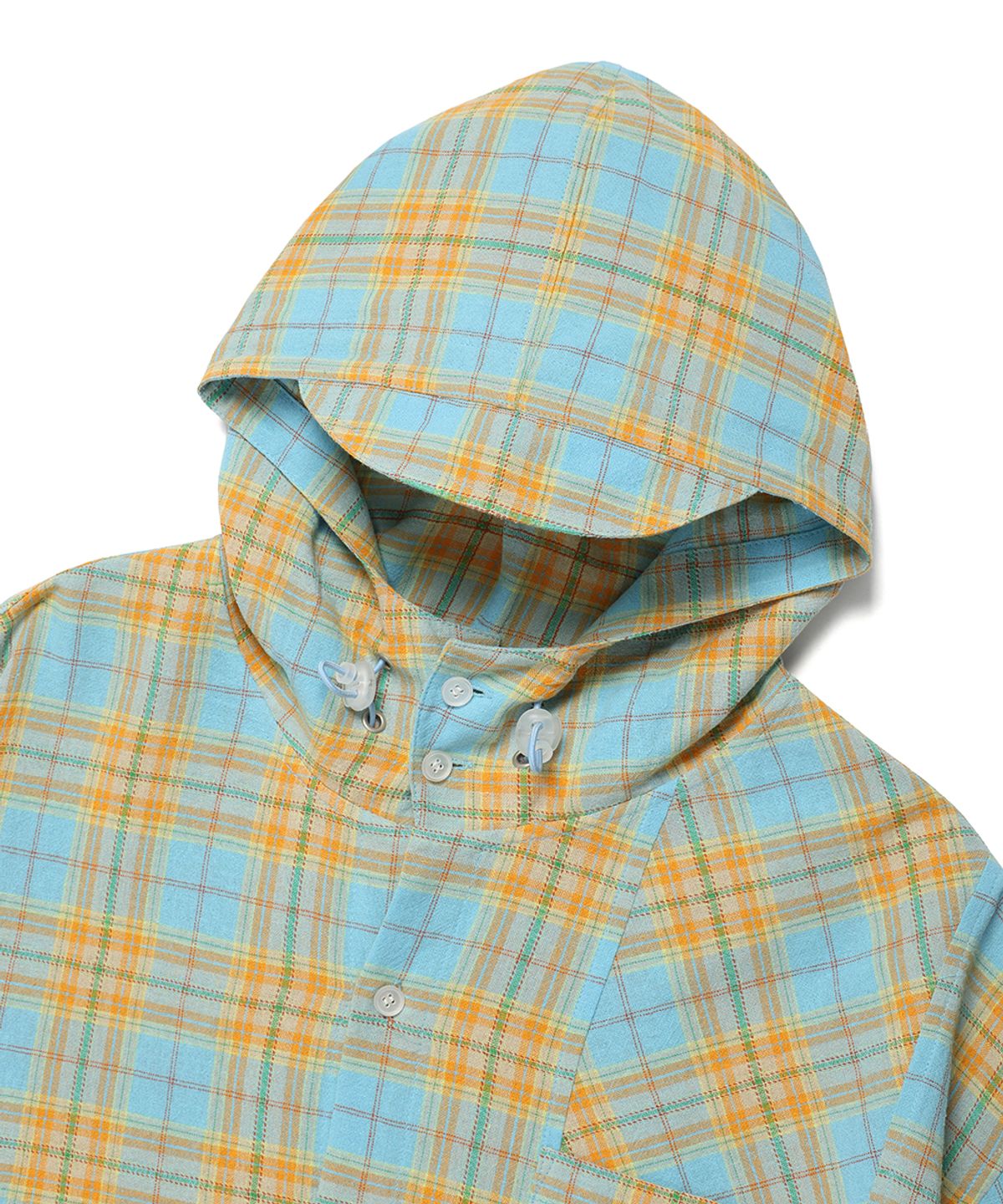 카비시(CAVISH) CHECK SHIRT HOODIE BLUE(CV2ESUW320A)