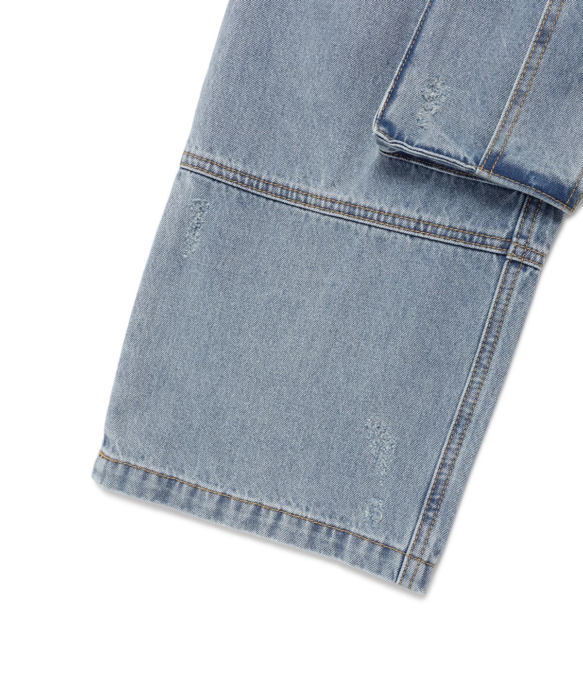 카비시(CAVISH) WASHED DENIM CARGO PANTS BLUE(CV2ESUD111A)