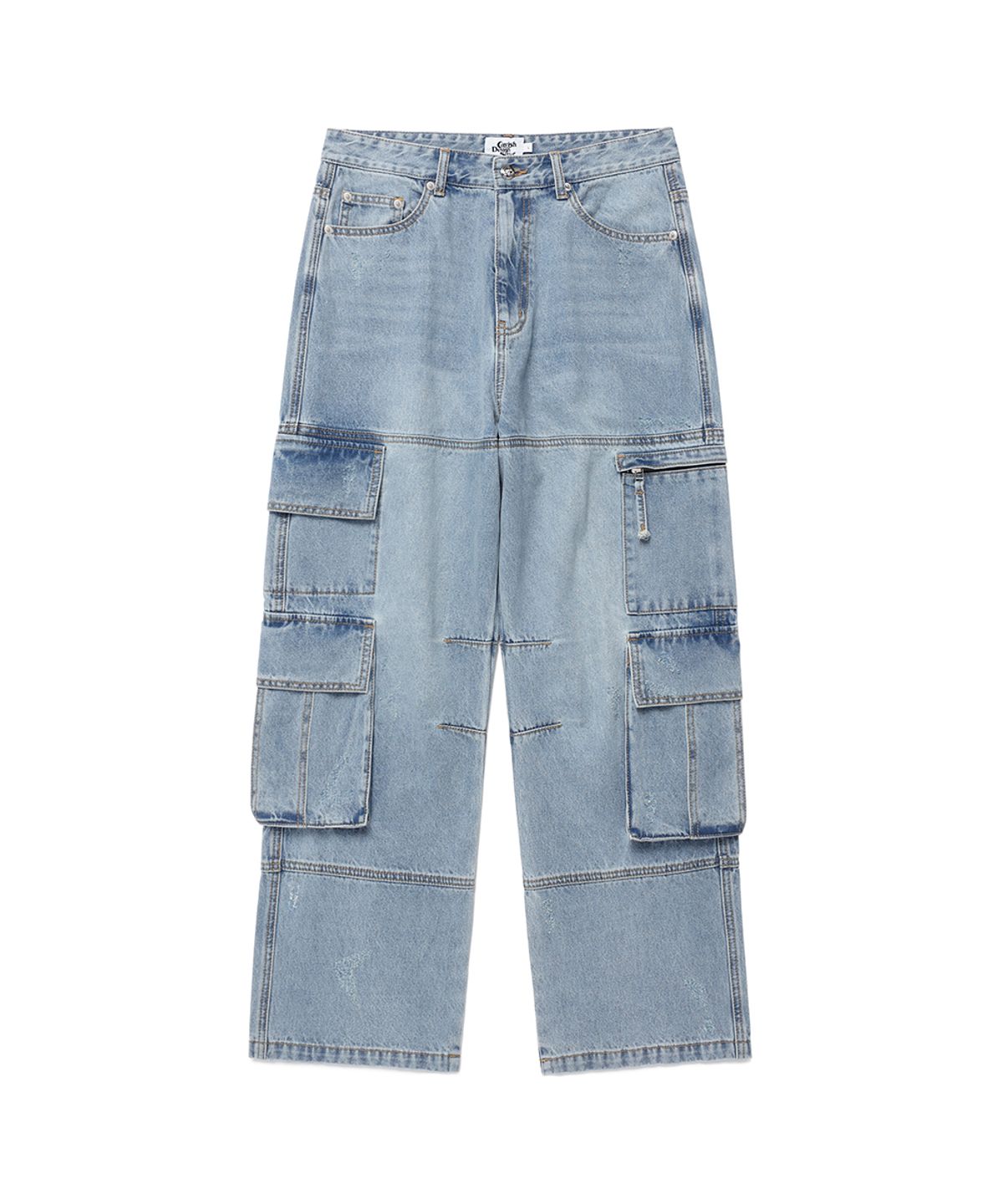 카비시(CAVISH) WASHED DENIM CARGO PANTS BLUE(CV2ESUD111A)