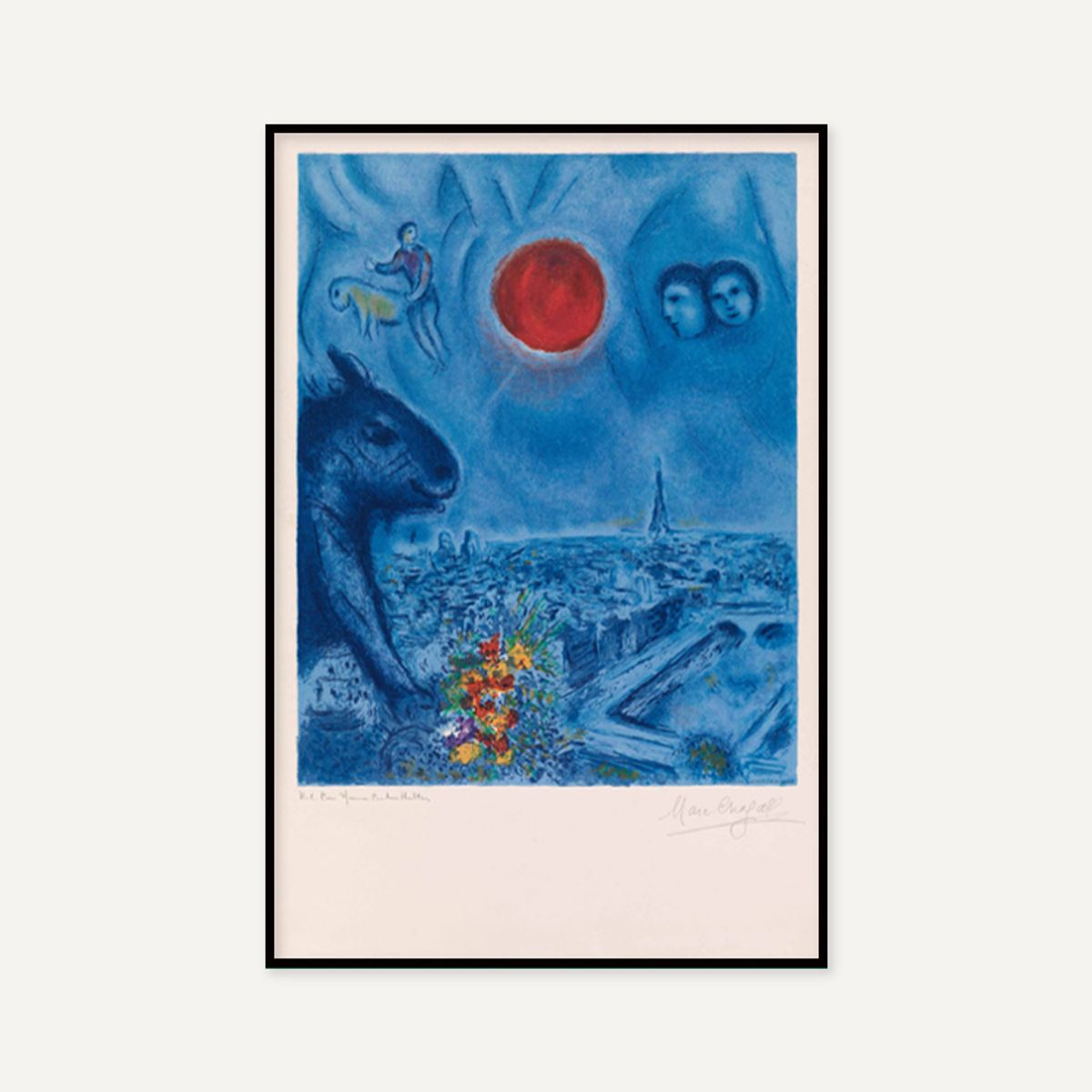 그릿시즌(GREET SEASON) 마르크 샤갈 Paris Sun, 1977 (액자 포함)