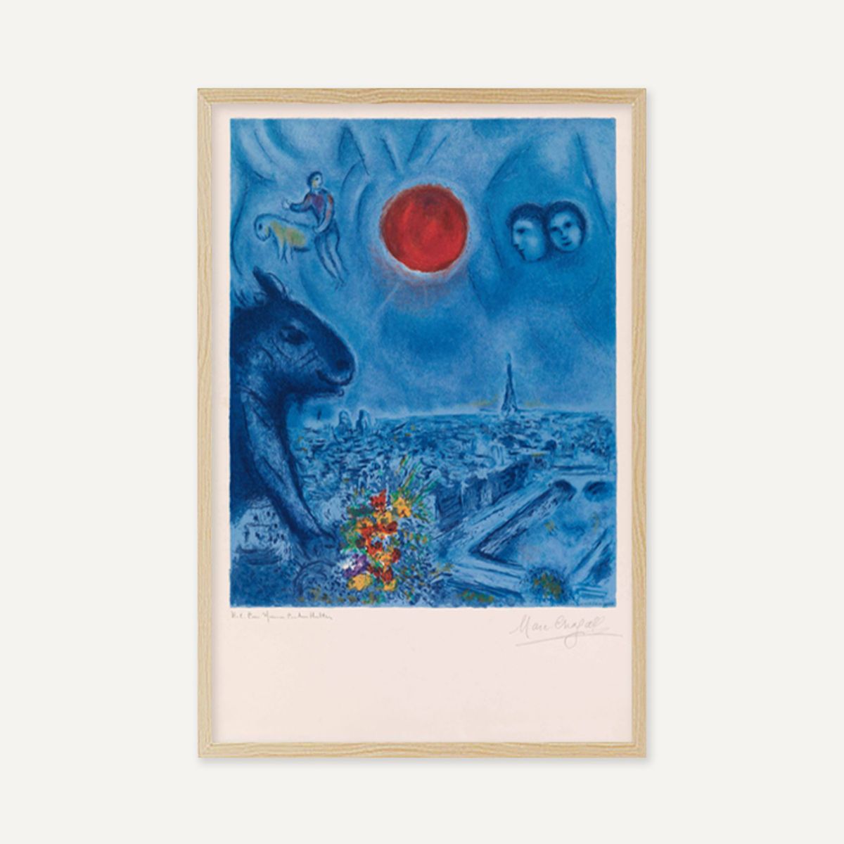 그릿시즌(GREET SEASON) 마르크 샤갈 Paris Sun, 1977 (액자 포함)