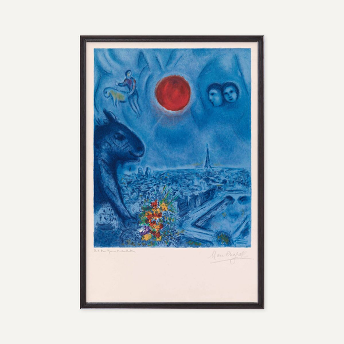 그릿시즌(GREET SEASON) 마르크 샤갈 Paris Sun, 1977 (액자 포함)