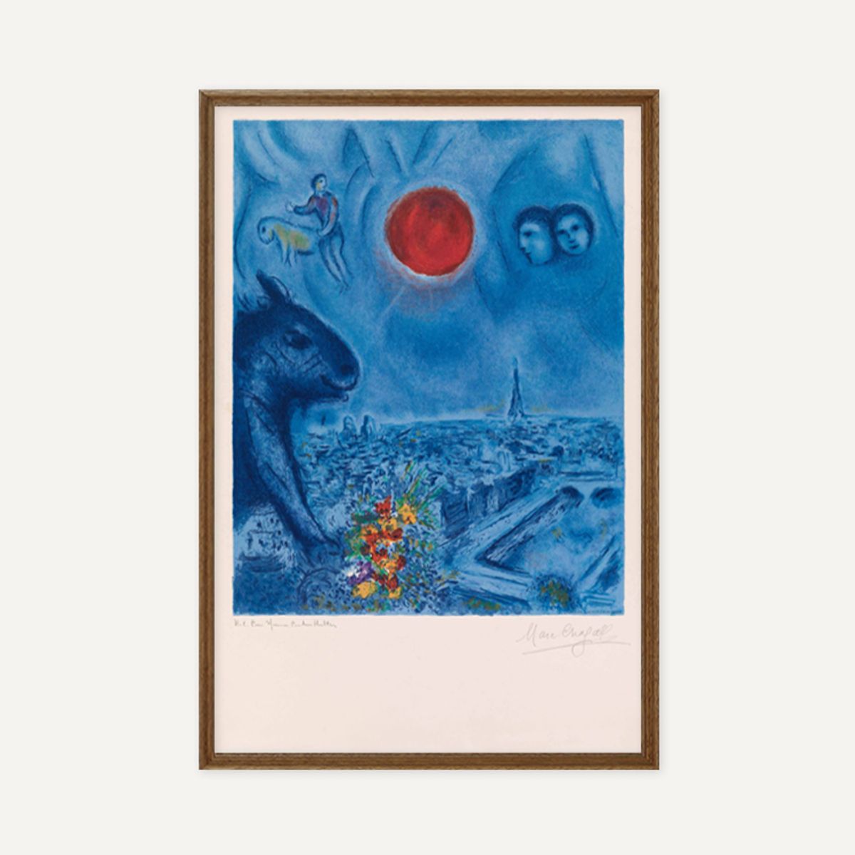 그릿시즌(GREET SEASON) 마르크 샤갈 Paris Sun, 1977 (액자 포함)