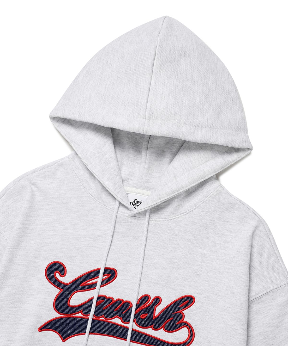 카비시(CAVISH) APPLIQUE STADIUM LOGO HOODIE LIGHT GREY(CV2ESUM405A)
