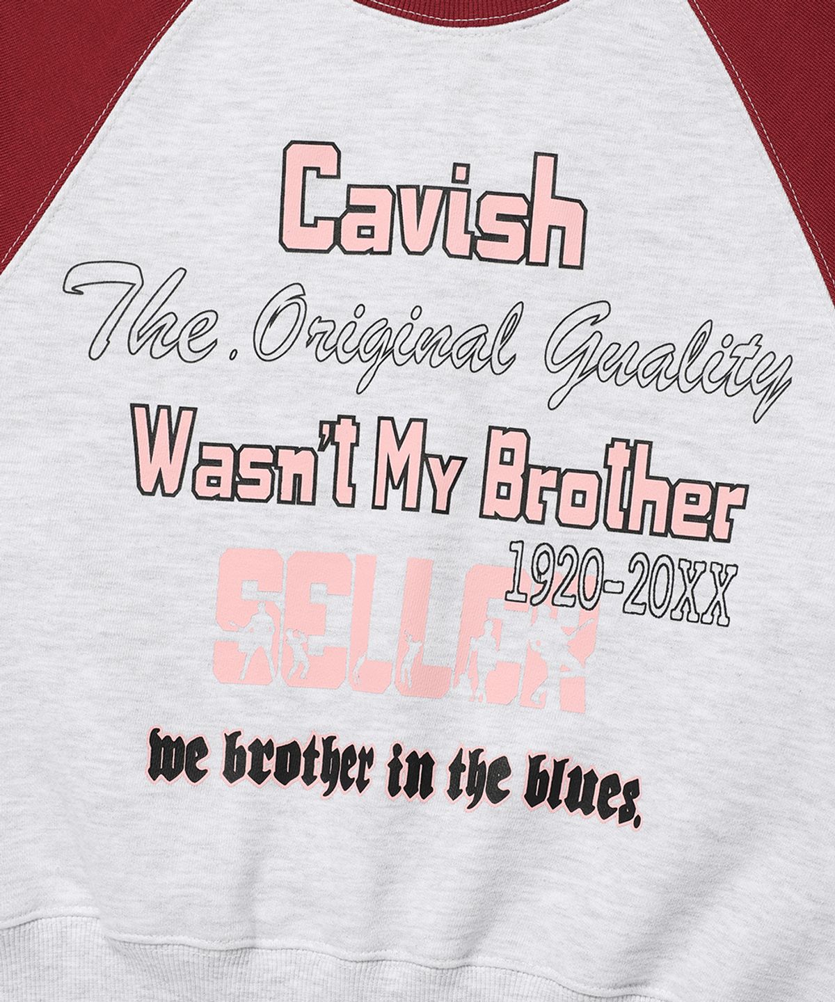 카비시(CAVISH) W RAGLAN BROTHERS SWEATSHIRT BURGUNDY(CV2ESFM445A)