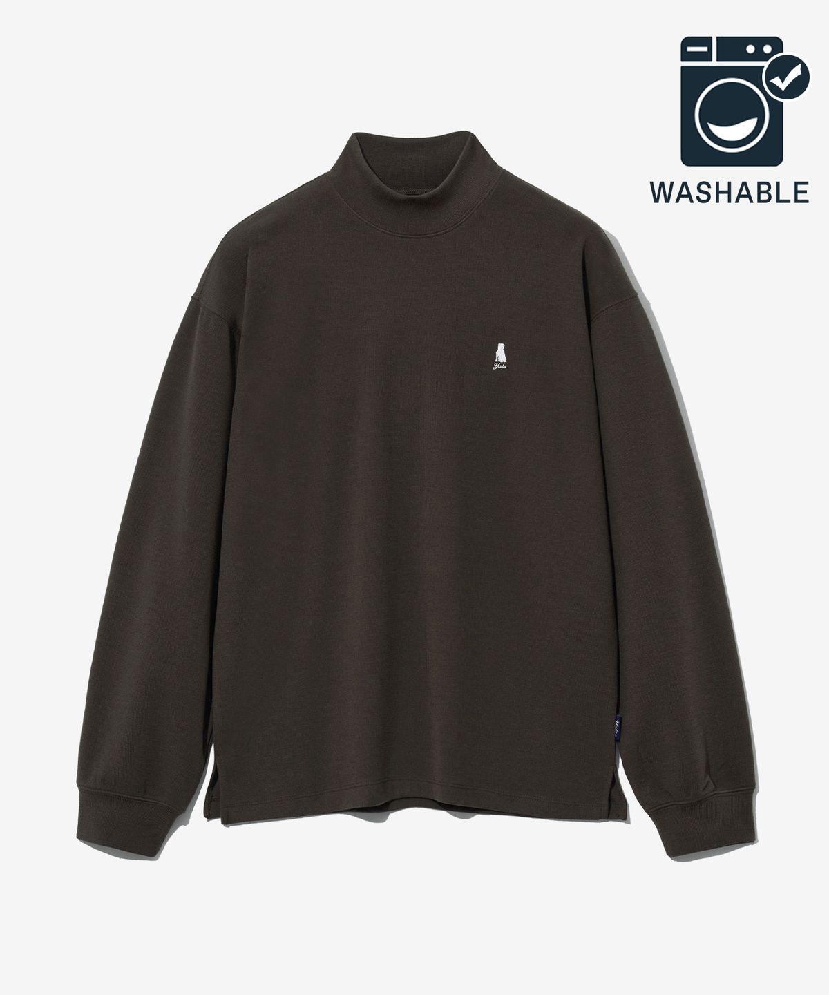 예일(YALE) 컴포터블 모크넥 긴팔티셔츠 블랙