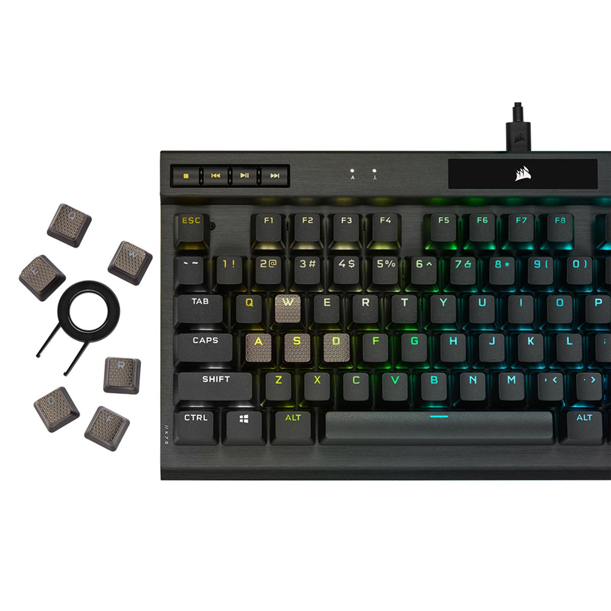 커세어(CORSAIR) K70 RGB TKL 텐키리스 게이밍 기계식 키보드 저소음 적축