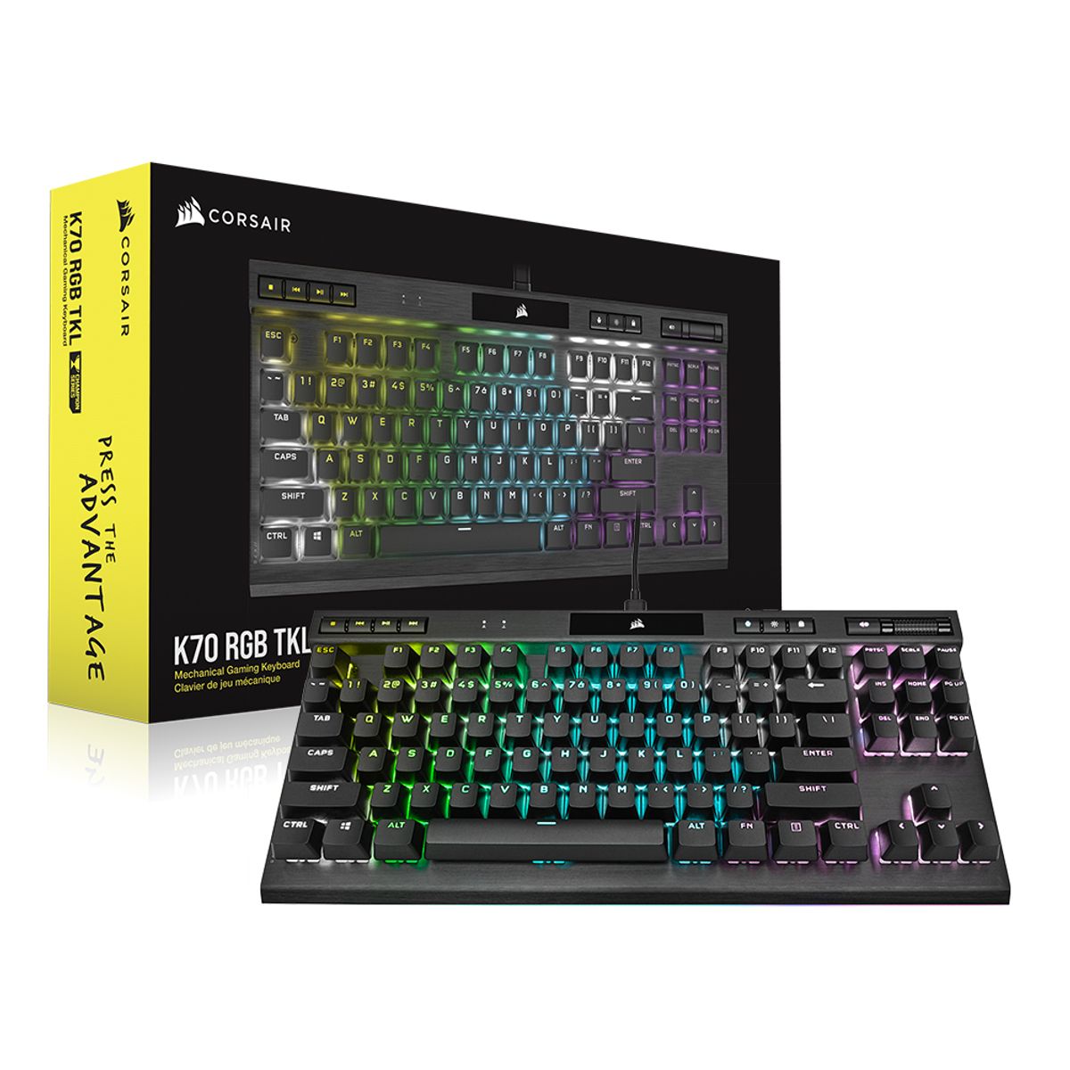커세어(CORSAIR) K70 RGB TKL 텐키리스 게이밍 기계식 키보드 저소음 적축