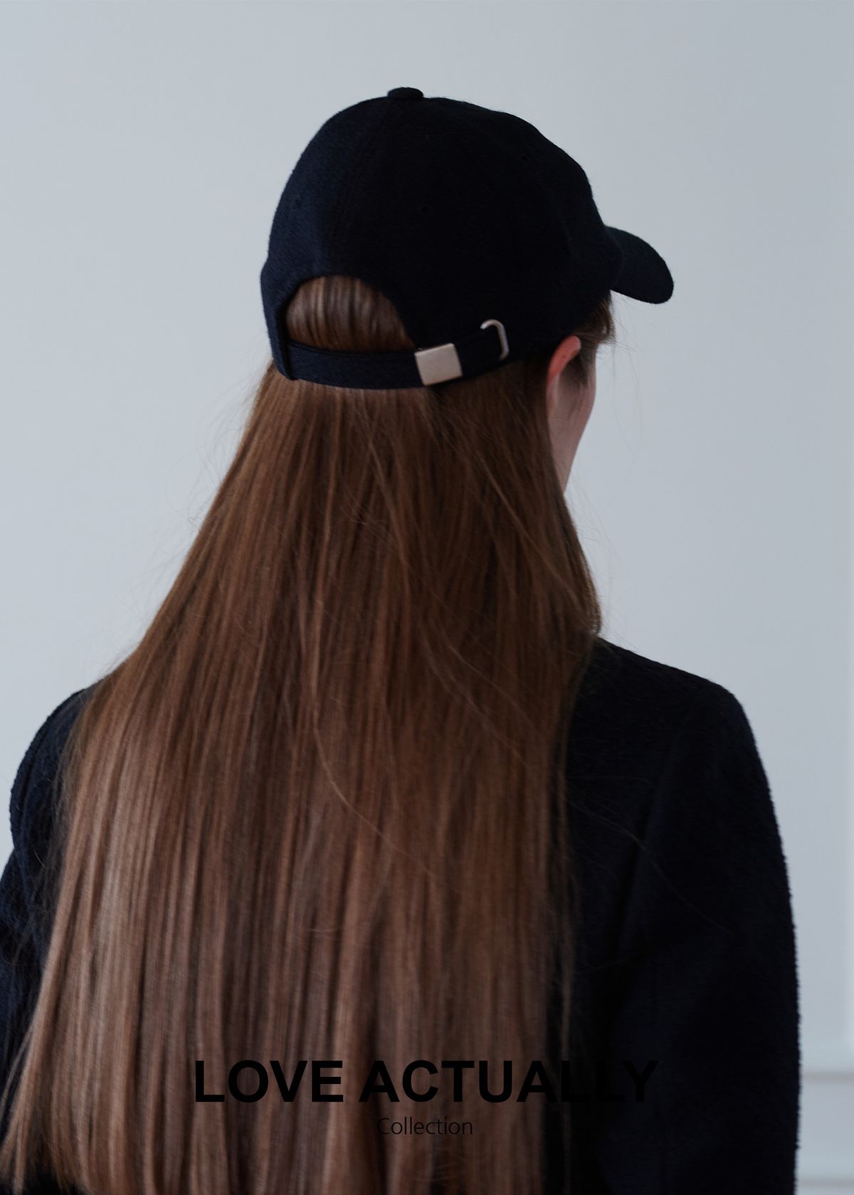 러브액츄얼리(LOVE ACTUALLY) Intelligence Tweed Wool Baseball Hat 현명함 트위드 울 야구모자,검정