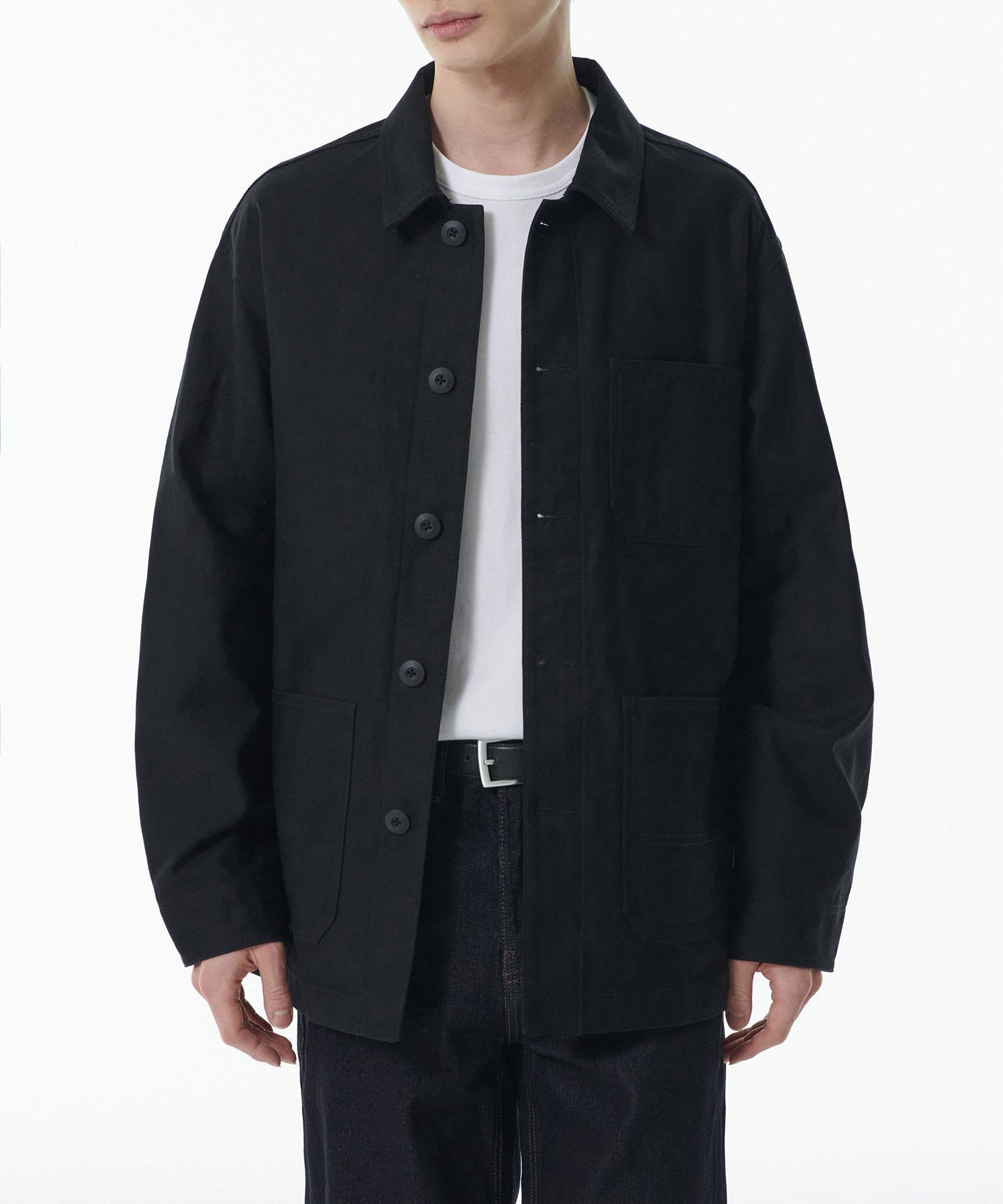 【はこぽす対応商品】 STANDARD MUSINSA | MUSINSA Back [Black] Jacket Chore Satin ジャケット・アウター