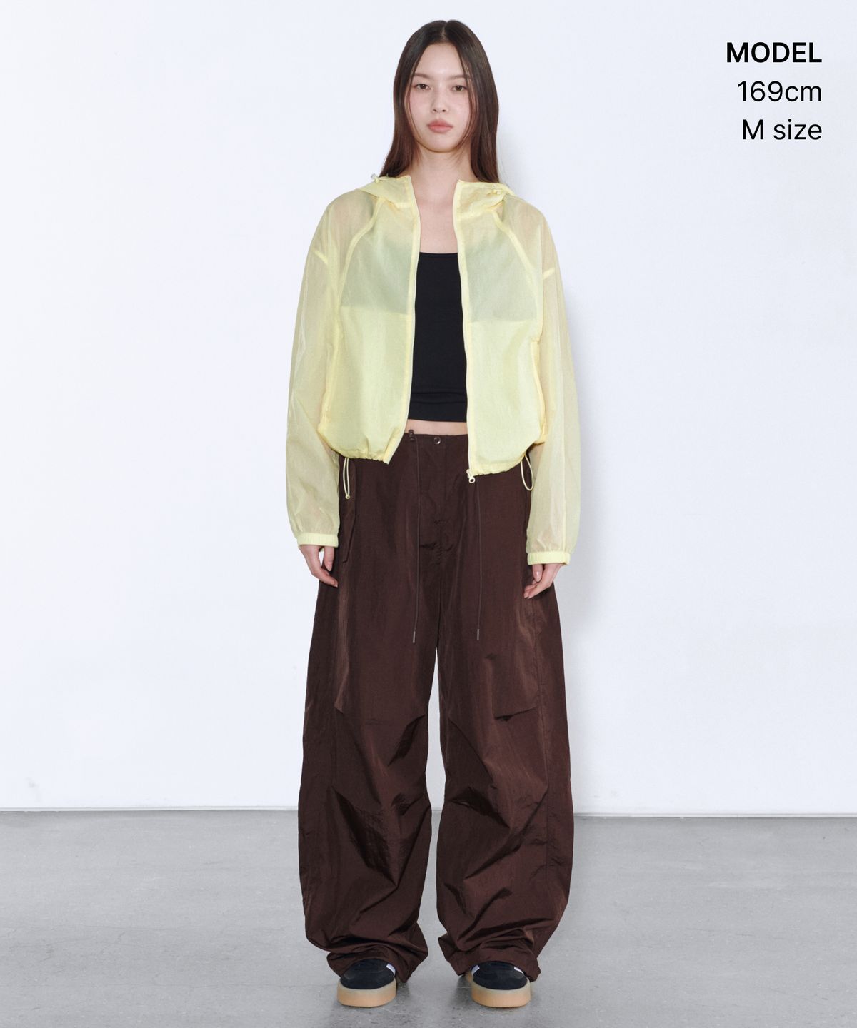 무신사 스탠다드 우먼(MUSINSA STANDARD WOMAN) 우먼즈 시어 후디드 윈드브레이커 재킷 [레몬]