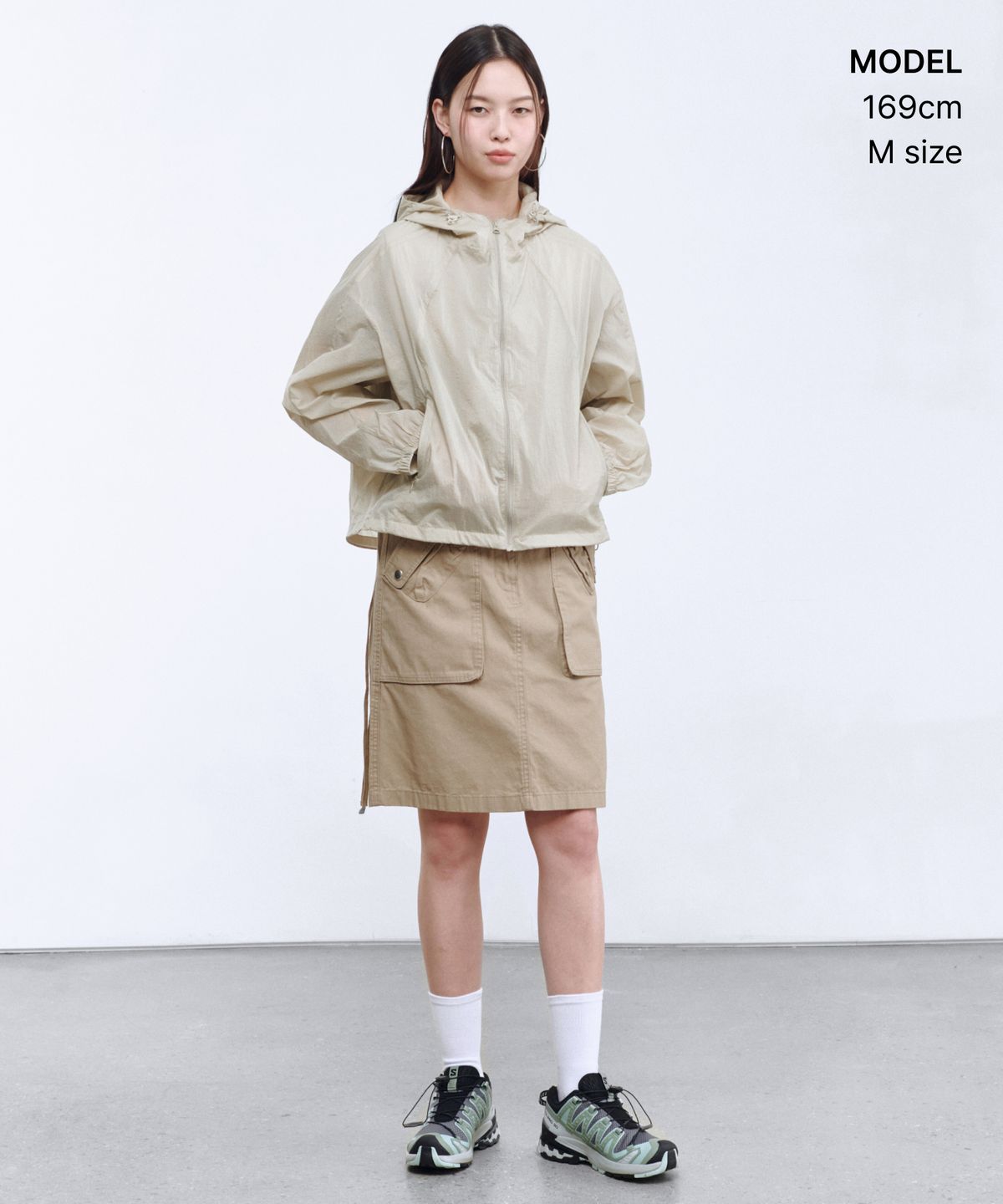 무신사 스탠다드 우먼(MUSINSA STANDARD WOMAN) 우먼즈 시어 후디드 윈드브레이커 재킷 [베이지]