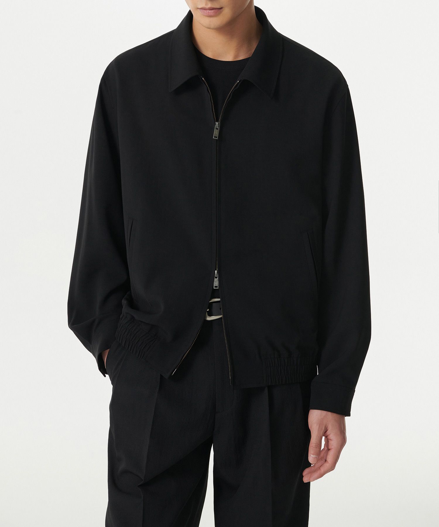 MUSINSA | MUSINSA STANDARD Linen Like Minimal Blouson Jacket