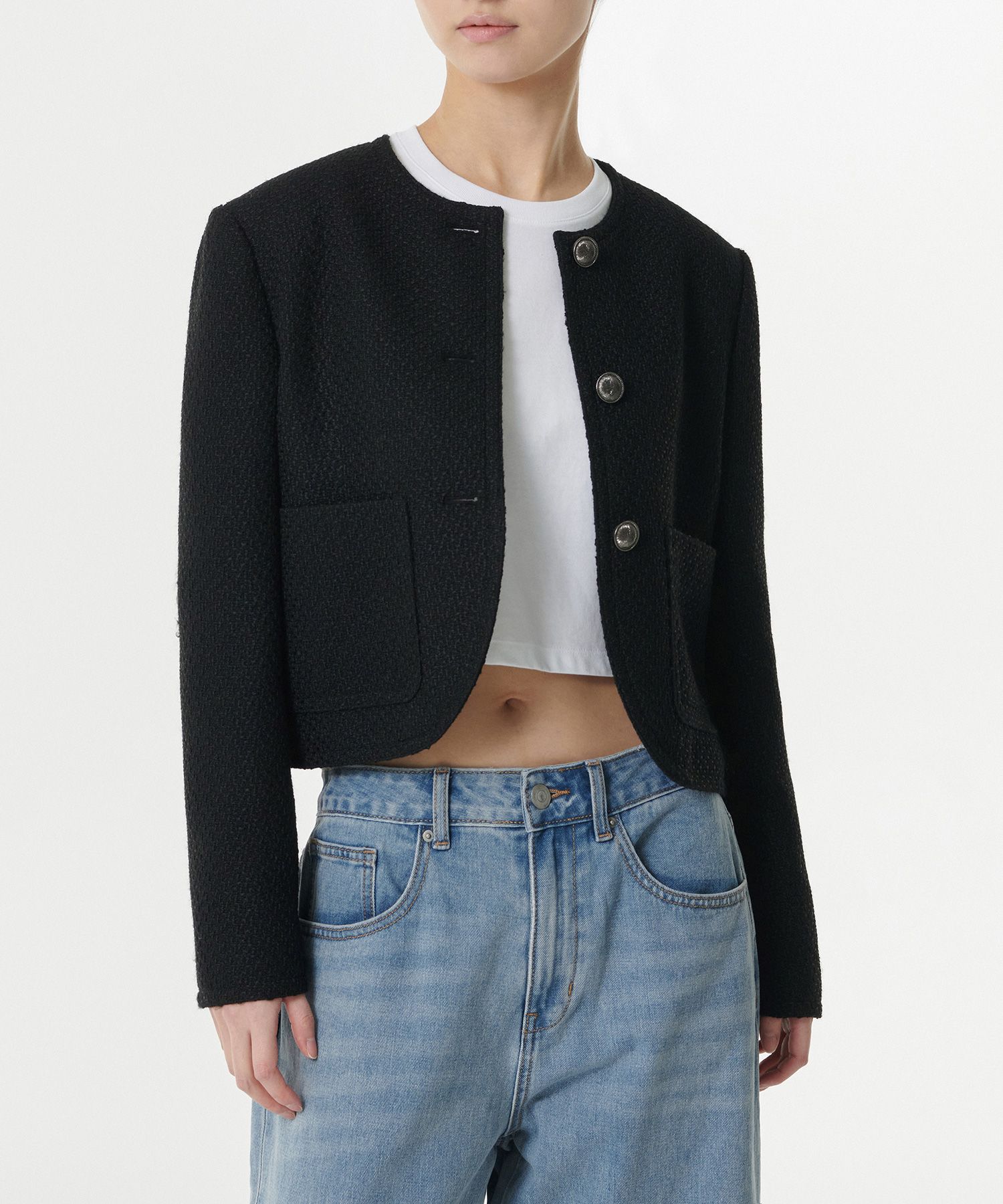 MUSINSA | MUSINSA STANDARD WOMAN Women's Round Neck Tweed