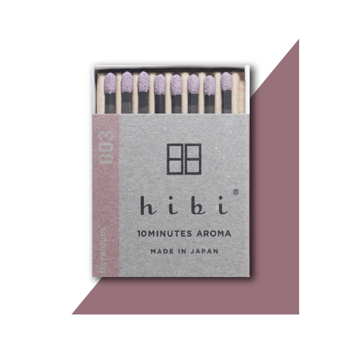 히비(HIBI) 오리지널 아로마 성냥 인센스_제라늄_레귤러박스