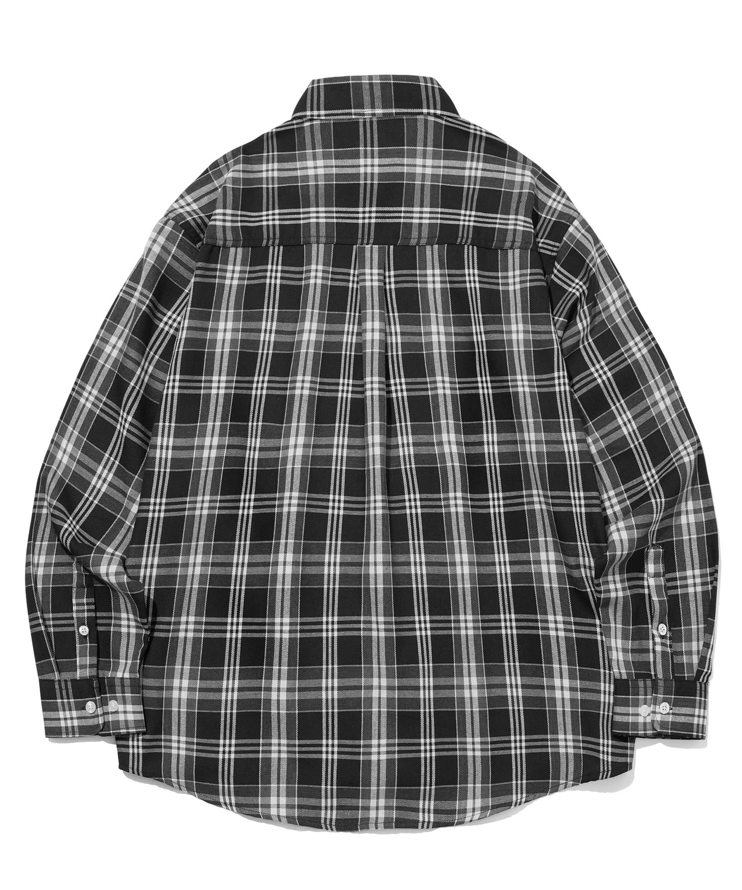 MUSINSA | FILLUMINATE Overfit Forest Check Shirt-Black