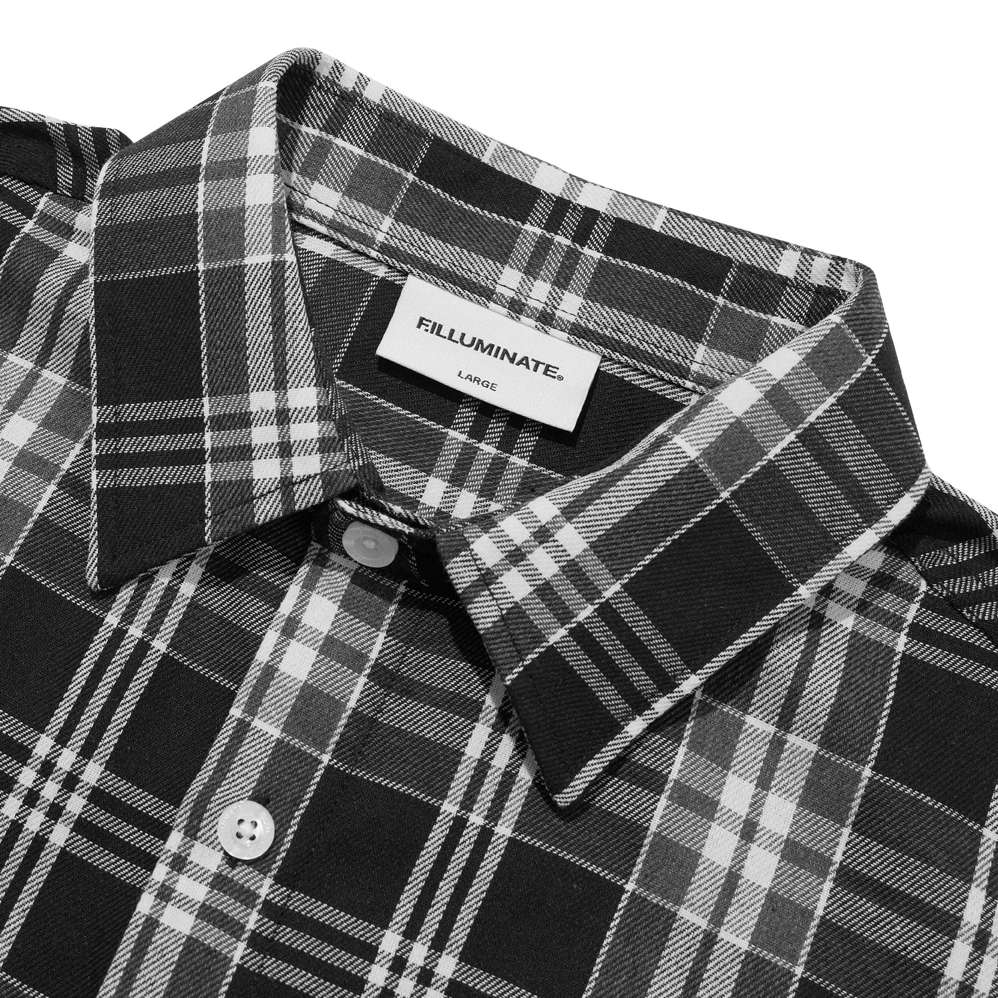 MUSINSA | FILLUMINATE Overfit Forest Check Shirt-Black