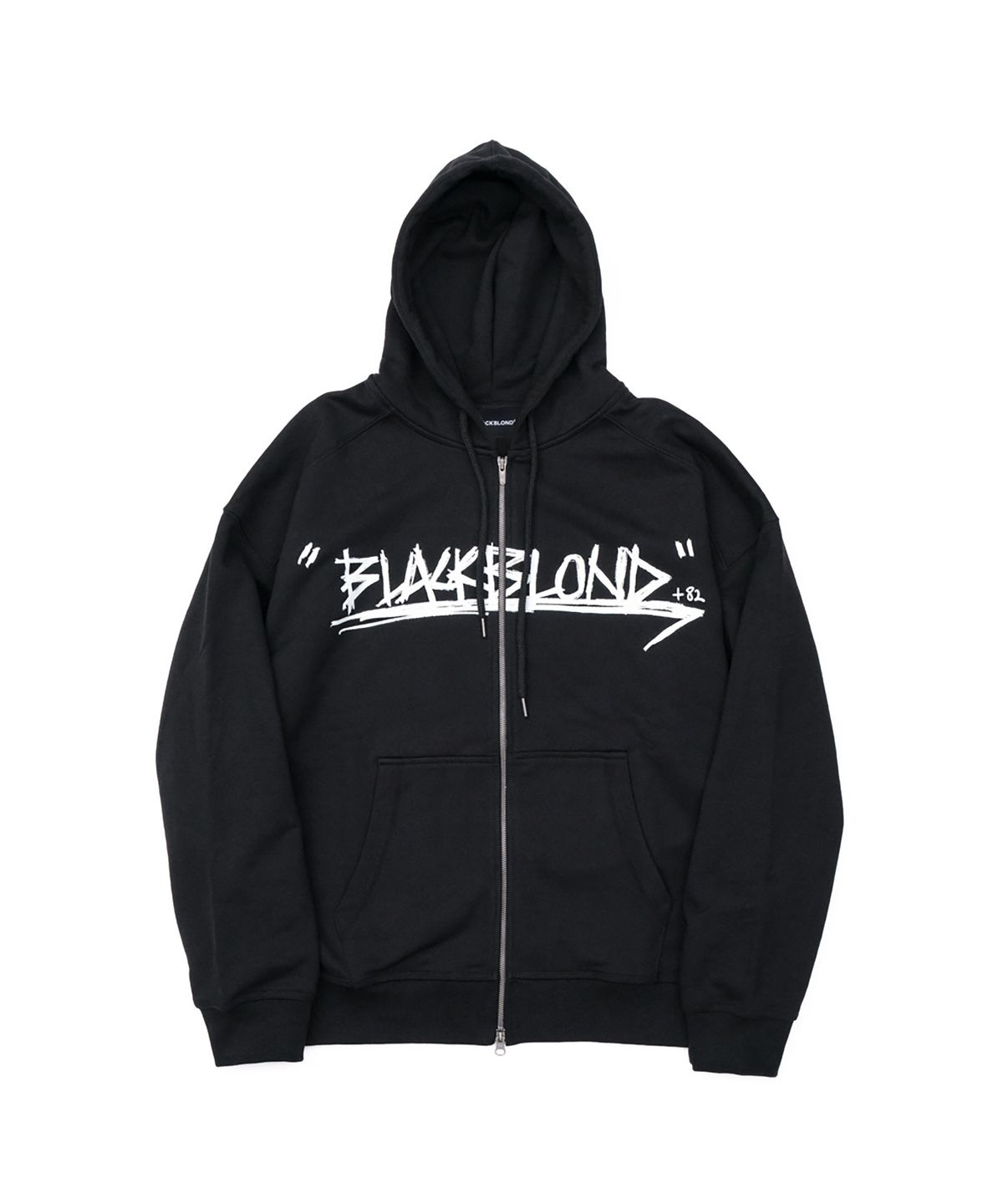블랙블론드(BLACKBLOND) 비비디 애로우 그래피티 로고 집업 후드 자켓 (블랙)