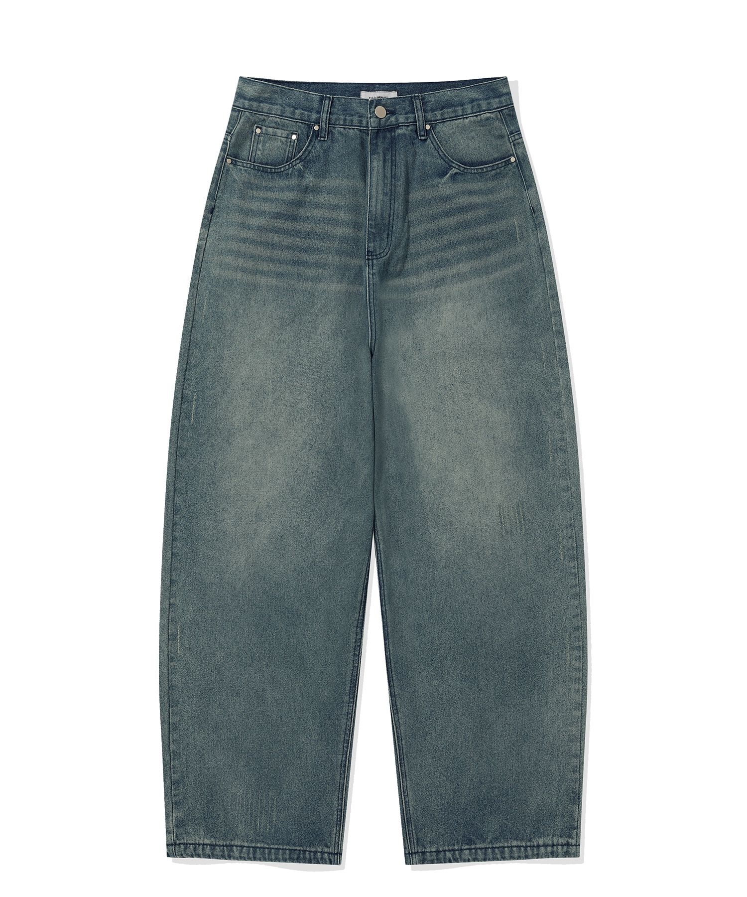 MUSINSA | FILLUMINATE Damaged washed denim pants - medium blue