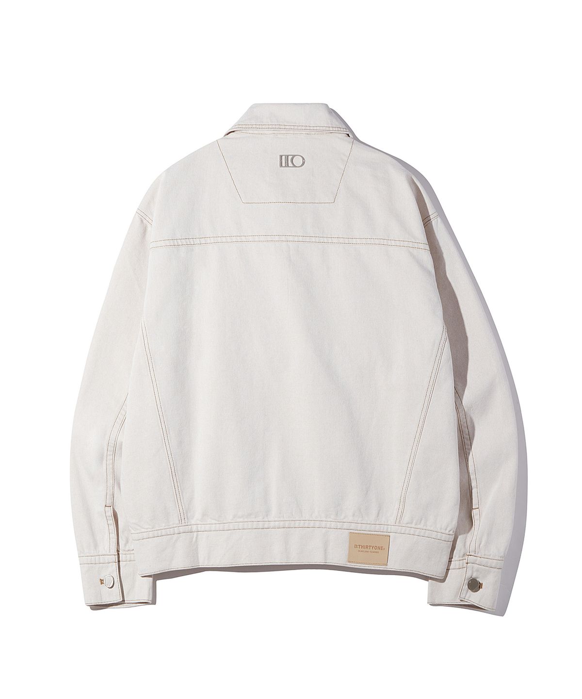 디써티원(DTHIRTYONE) Contrast Stitch Denim Jacket (ALMOND MILK)