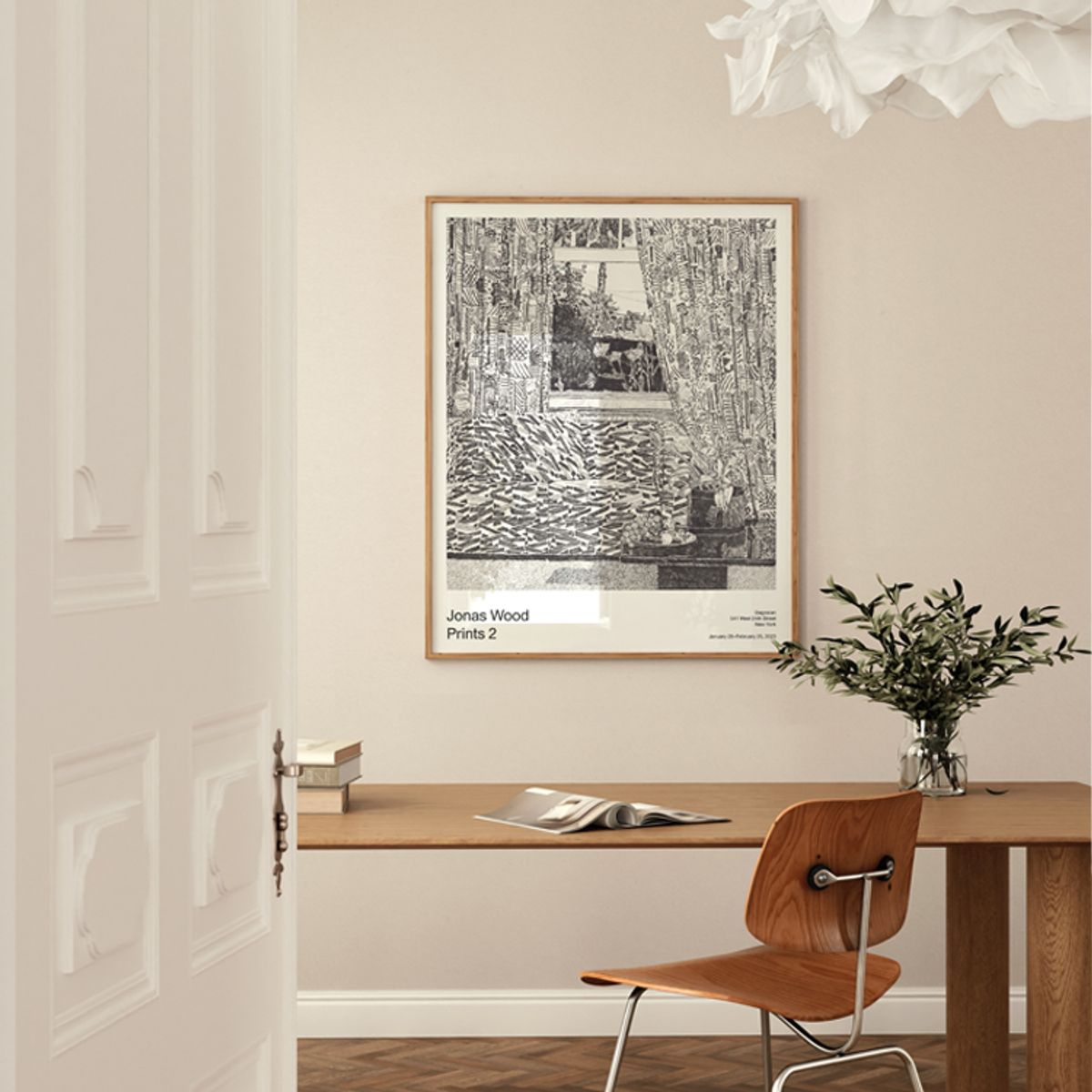 그릿시즌(GREET SEASON) 조나스 우드 Pattern Couch Interior with Mar Vista View, 2020 (액자 포함)