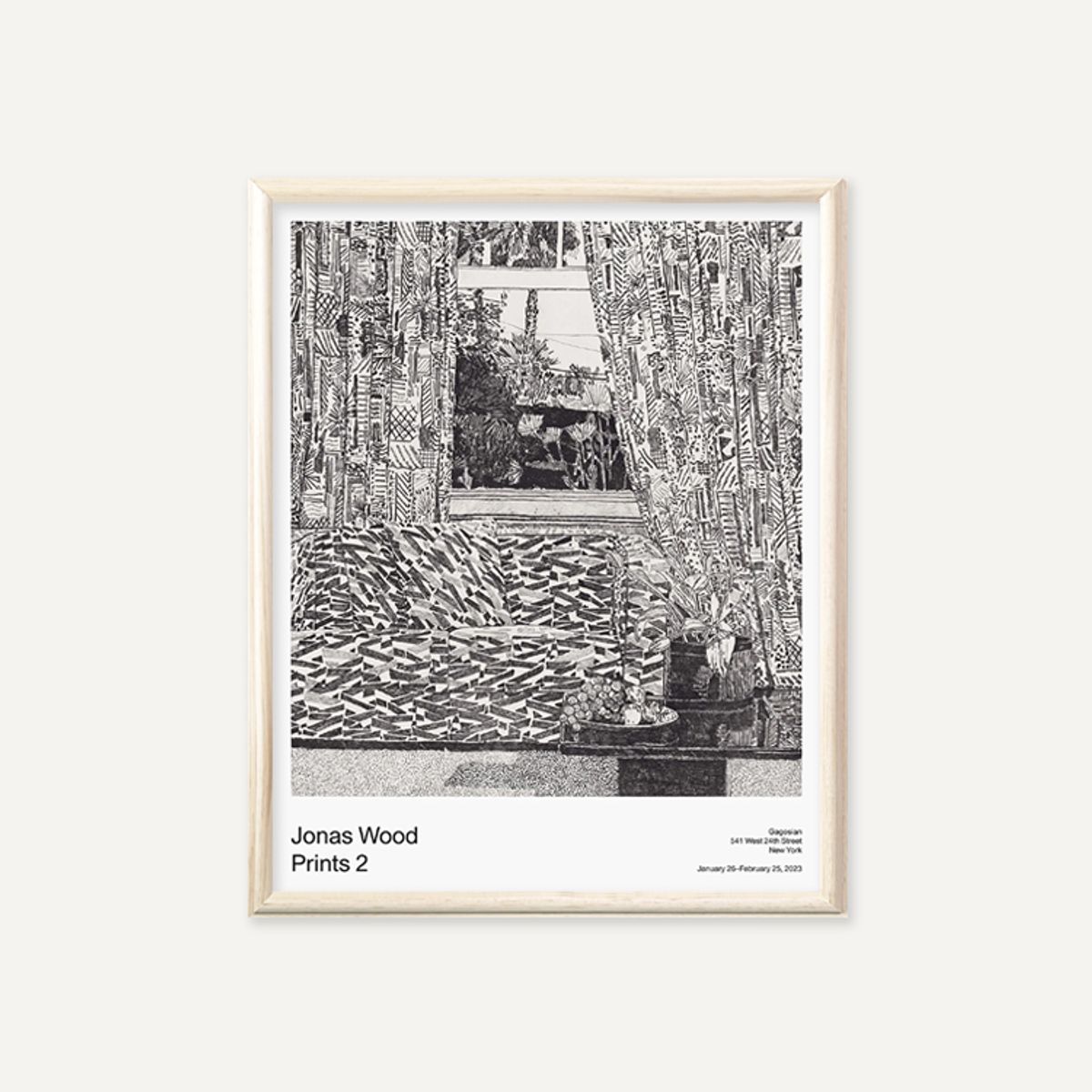 그릿시즌(GREET SEASON) 조나스 우드 Pattern Couch Interior with Mar Vista View, 2020 (액자 포함)