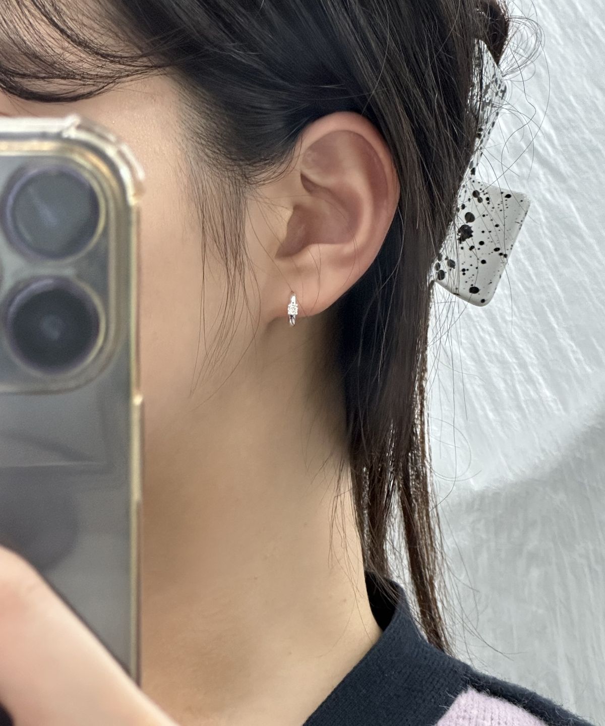 바라두(BARADU) [BARADU 925] Single point hoop earrings