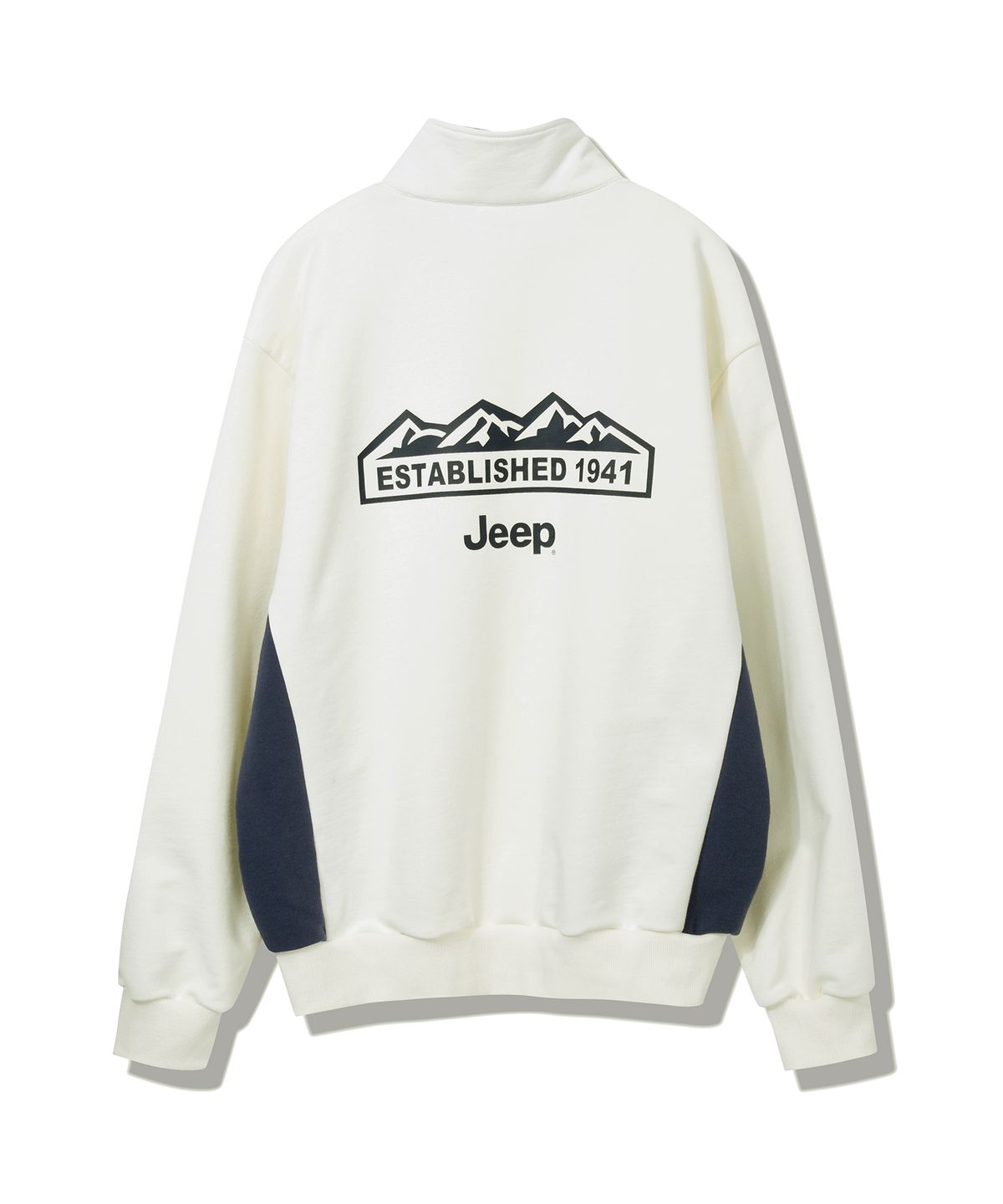 지프(JEEP) 고중량 바디 배색 반집업 맨투맨 (JP5TSU833IV)