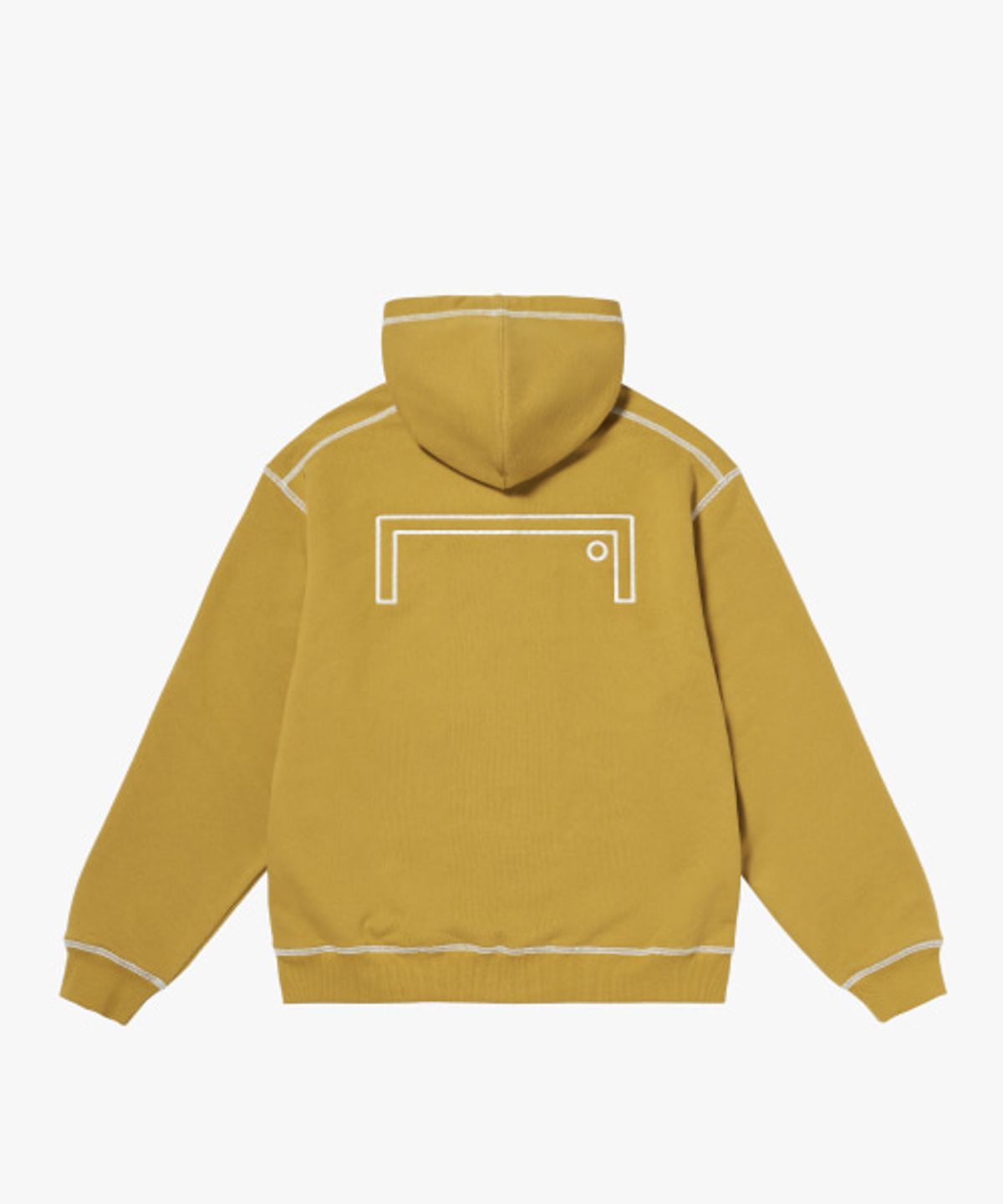 골스튜디오(GOALSTUDIO) STITCHED BIG LOGO ZIP-UP HOODIE-MUSTARD