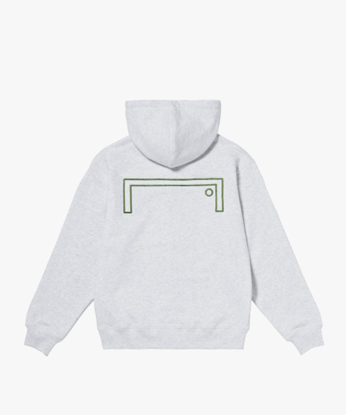 골스튜디오(GOALSTUDIO) STITCHED BIG LOGO ZIP-UP HOODIE-MELANGE GREY