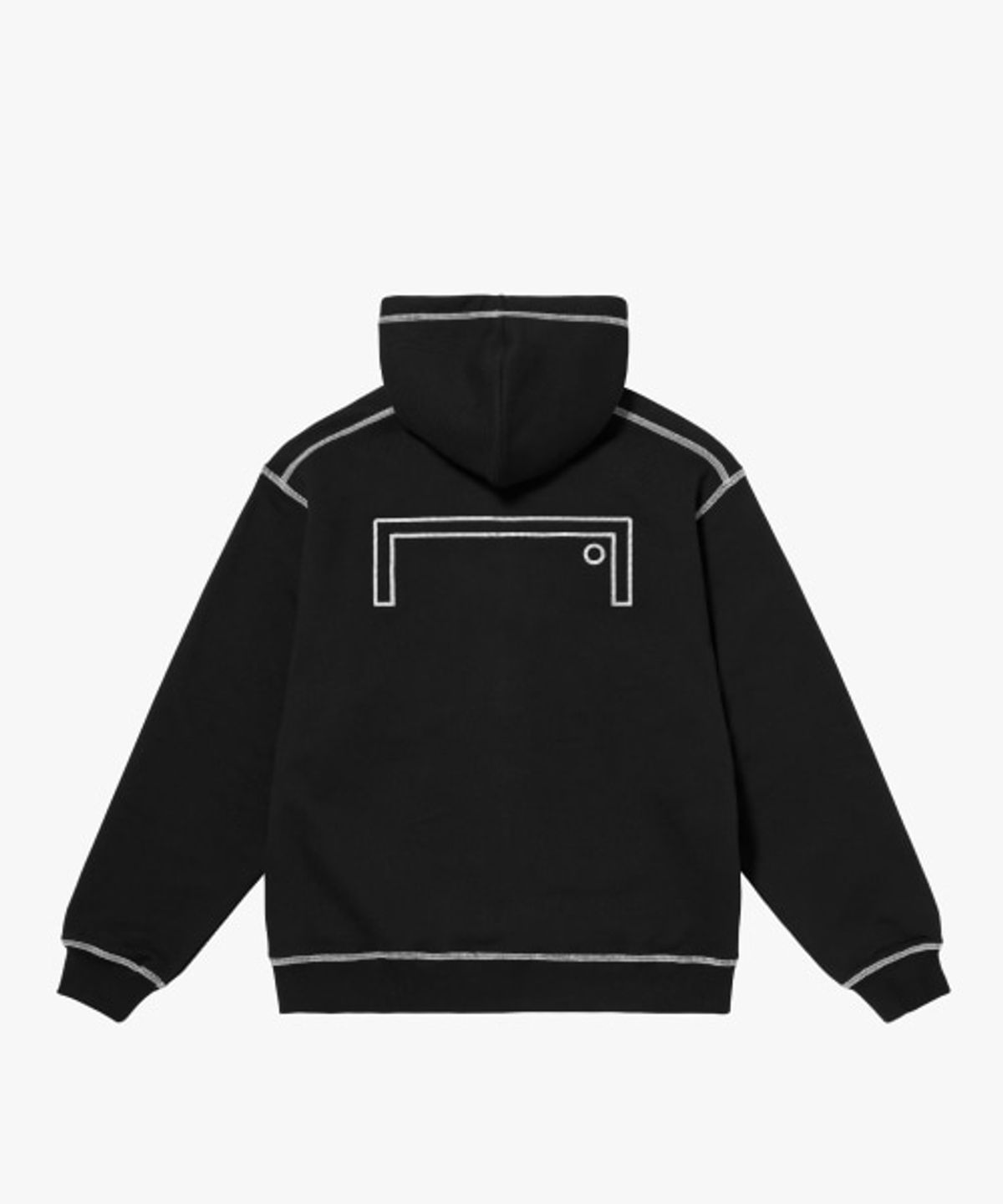 골스튜디오(GOALSTUDIO) STITCHED BIG LOGO ZIP-UP HOODIE-BLACK