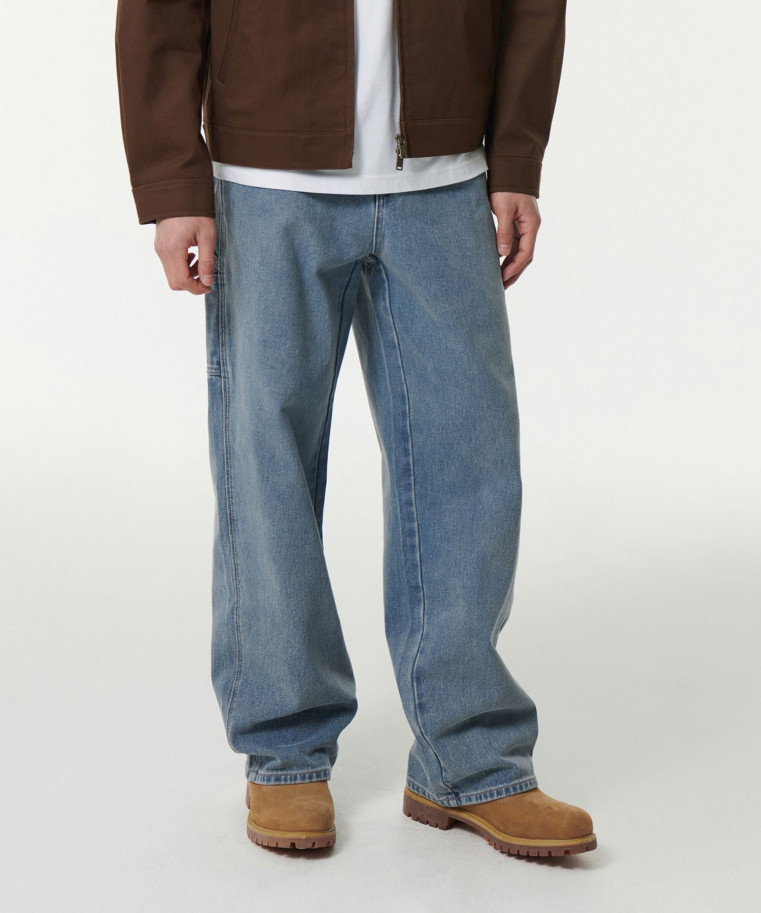 MUSINSA | MUSINSA STANDARD Denim wide carpenter pants [light