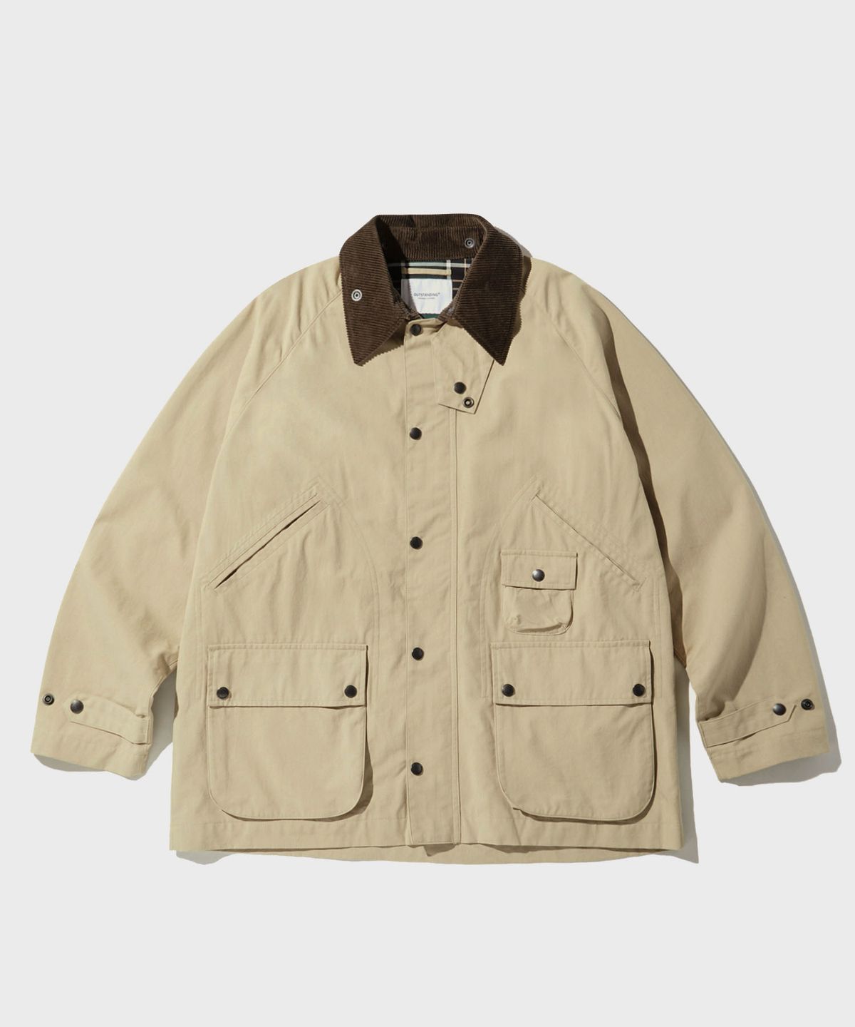 아웃스탠딩(OUTSTANDING) CORDUROY COLLAR HUNTING JACKET_BEIGE