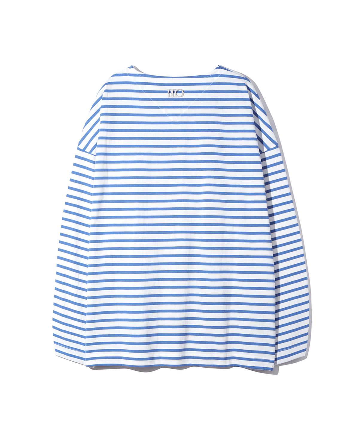 디써티원(DTHIRTYONE) Pinstripe Embroidered Long-Sleeved T-Shirt (OCEAN BLUE)