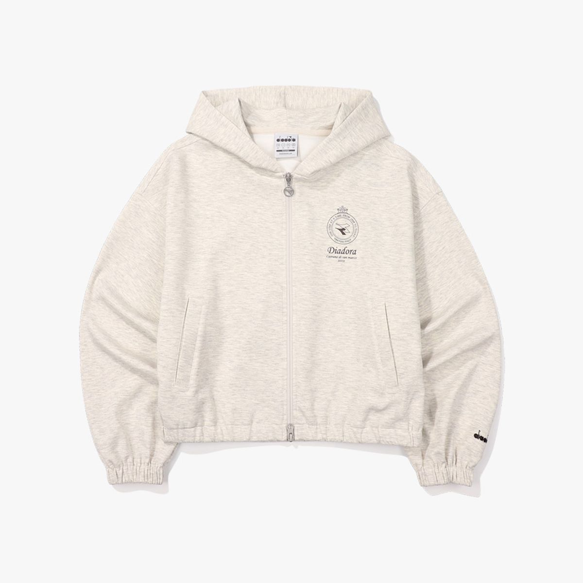 디아도라(diadora) 컴피 후드 집업 자켓 MELANGE GREY