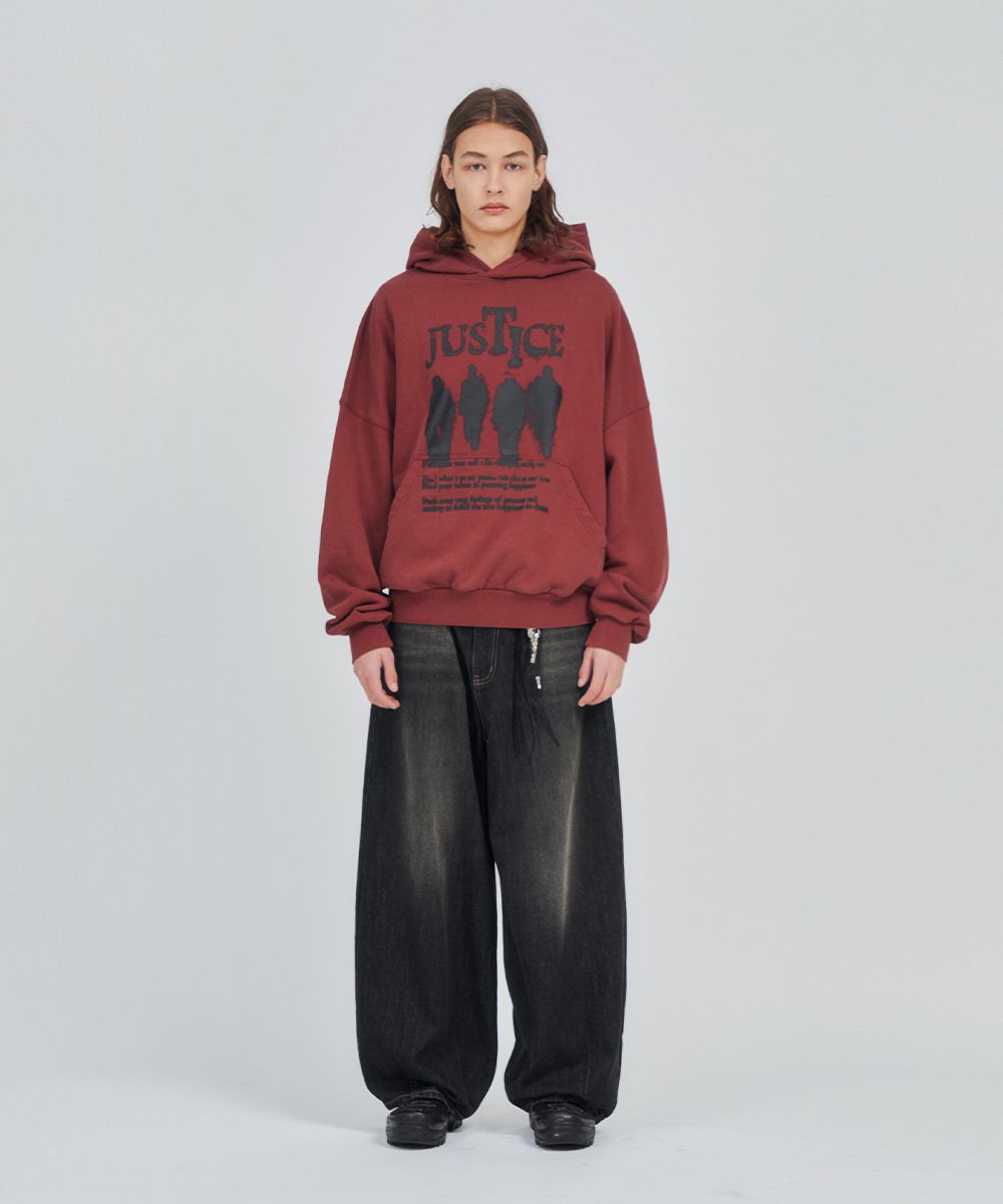 MUSINSA | INTEMPOMOOD Silhouette print overfit hoodie: 2 colors