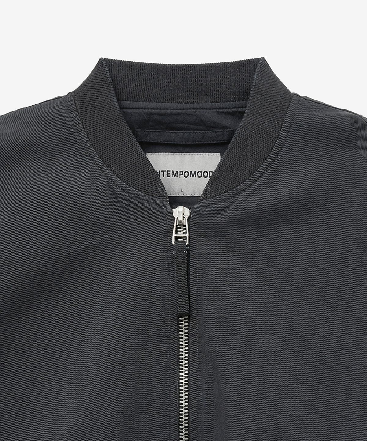 인템포무드(INTEMPOMOOD) 워시드 캔버스 플라이트 재킷_스모크차콜