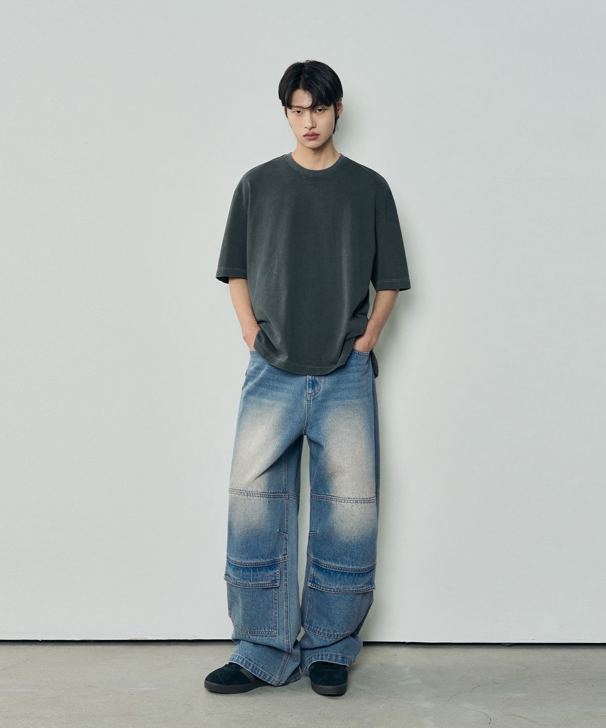 아워데이즈(OURDAYZ) 빈티지 프론트 포켓 카고 데님 팬츠 [VINTAGE BLUE]