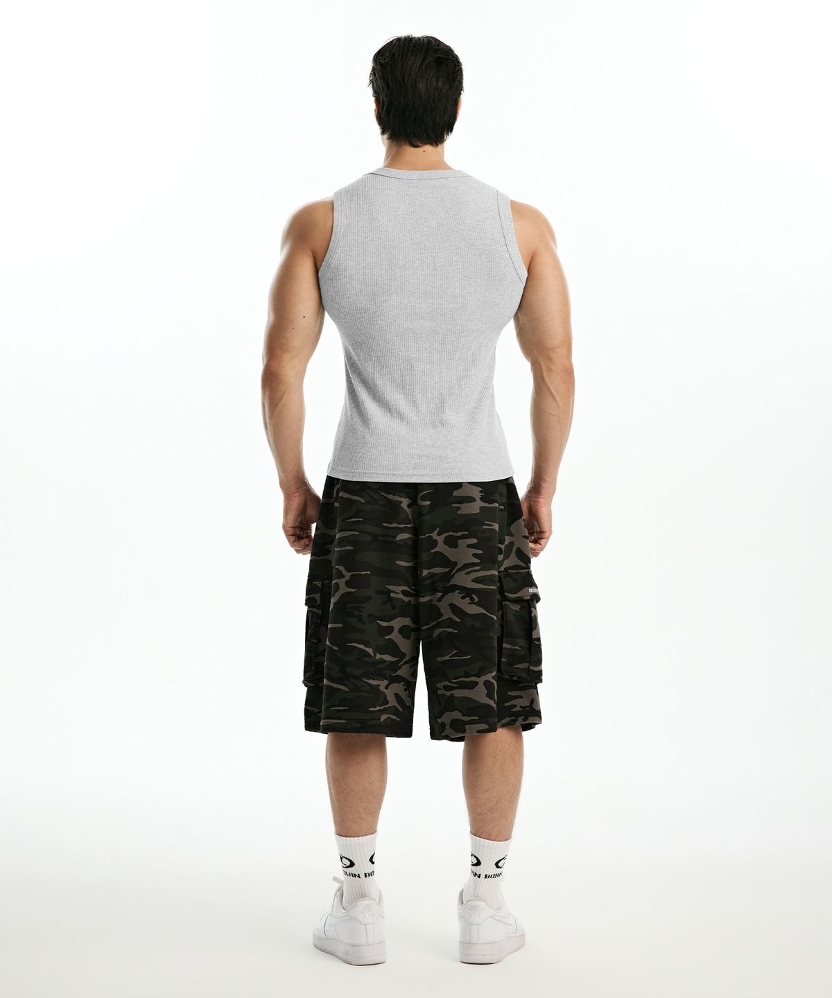 본투윈(BORN TO WIN) B-SYMBOL LOGO SLEEVELESS_NON MESH VER [MELANGE GREY]