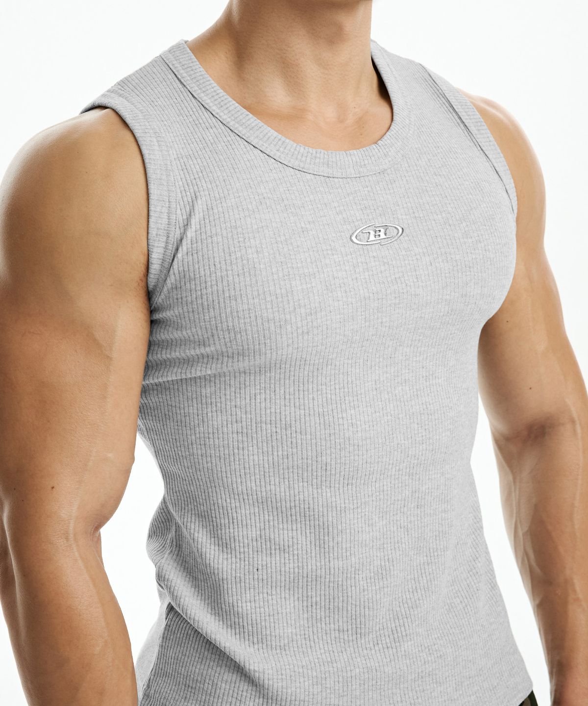 본투윈(BORN TO WIN) B-SYMBOL LOGO SLEEVELESS_NON MESH VER [MELANGE GREY]