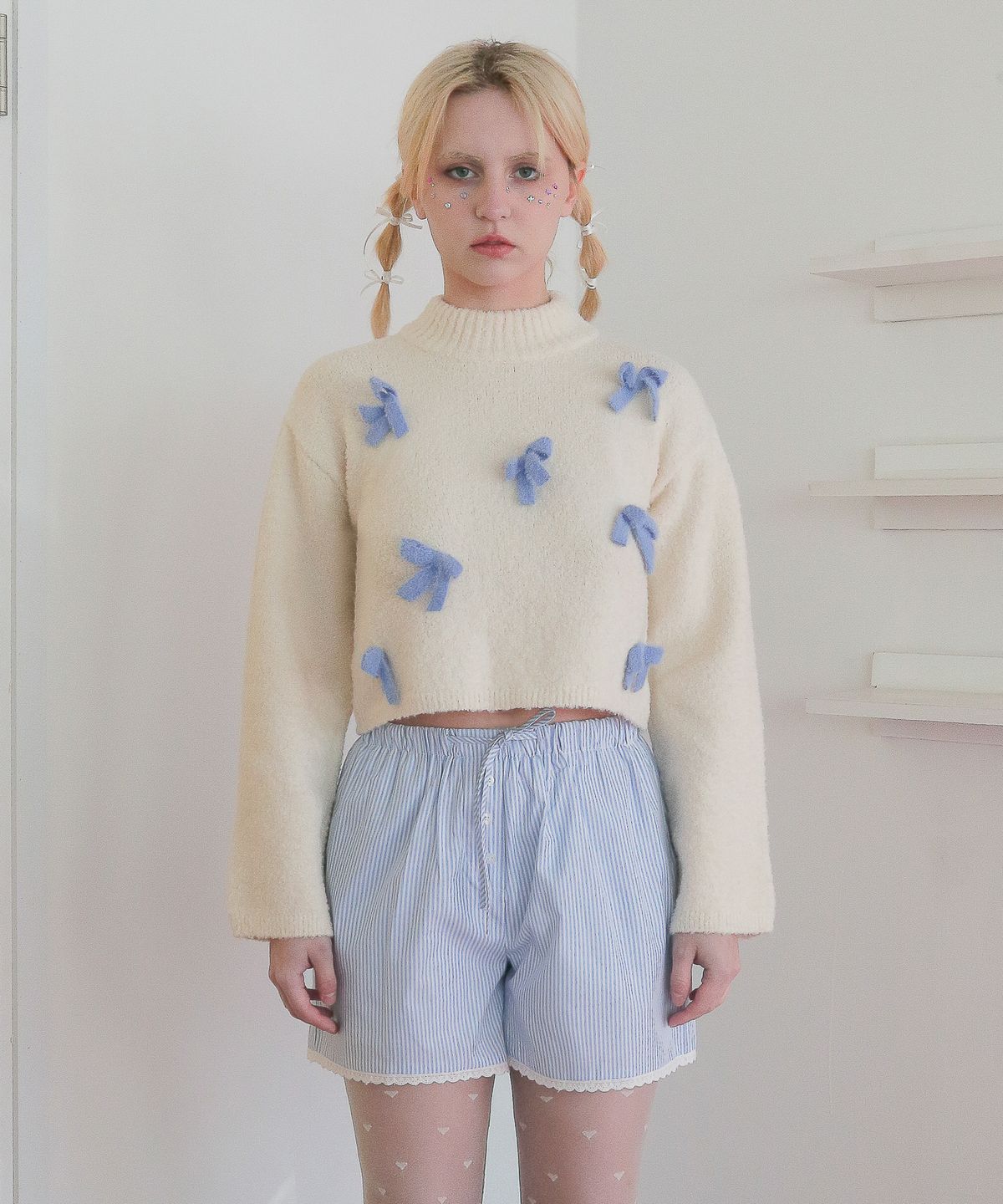 언유주얼 노말(UNUSUALNORMAL) AMOE ALPACA RIBBON KNIT_IVORY